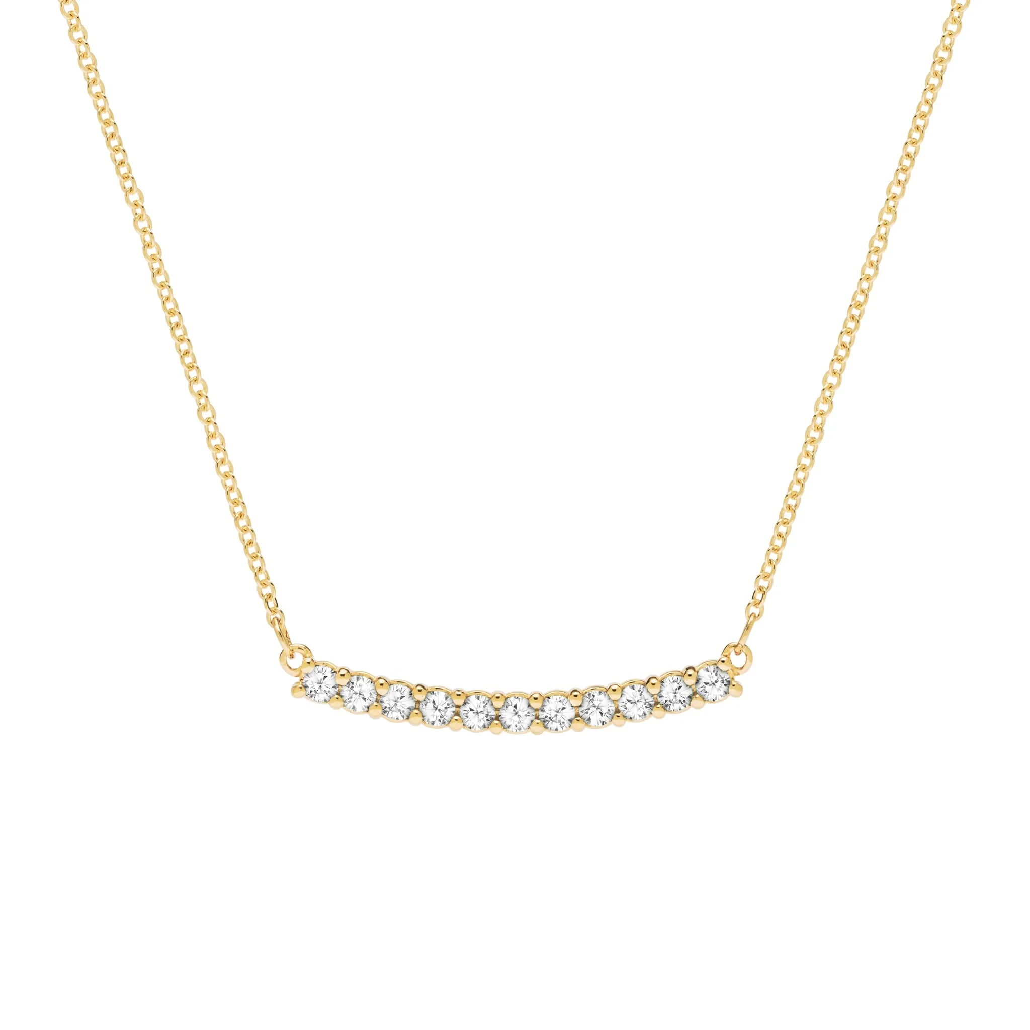 Rosecliff Diamond Bar Necklace in 14k Gold (April)