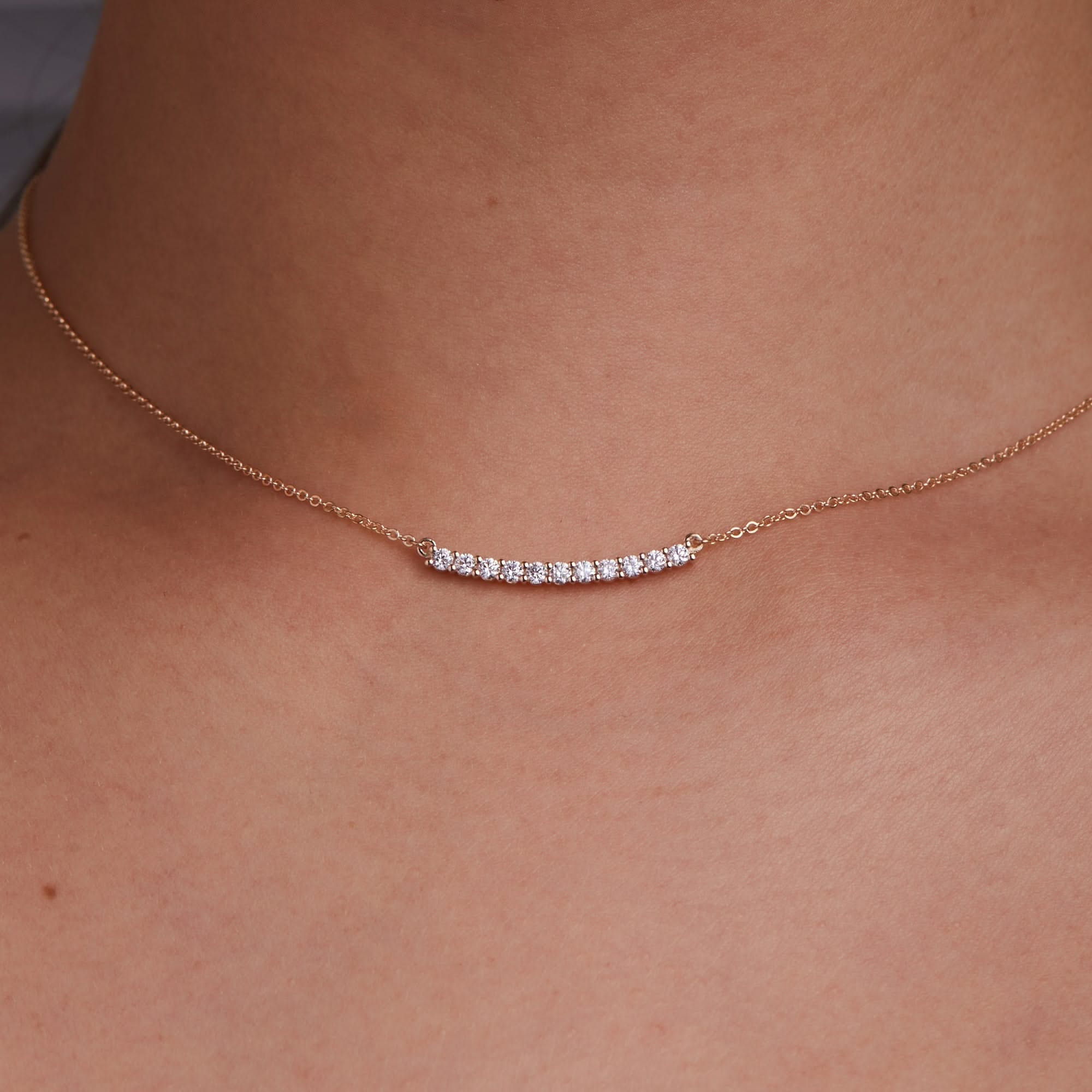 Rosecliff Diamond Bar Necklace in 14k Gold (April) - Image 6