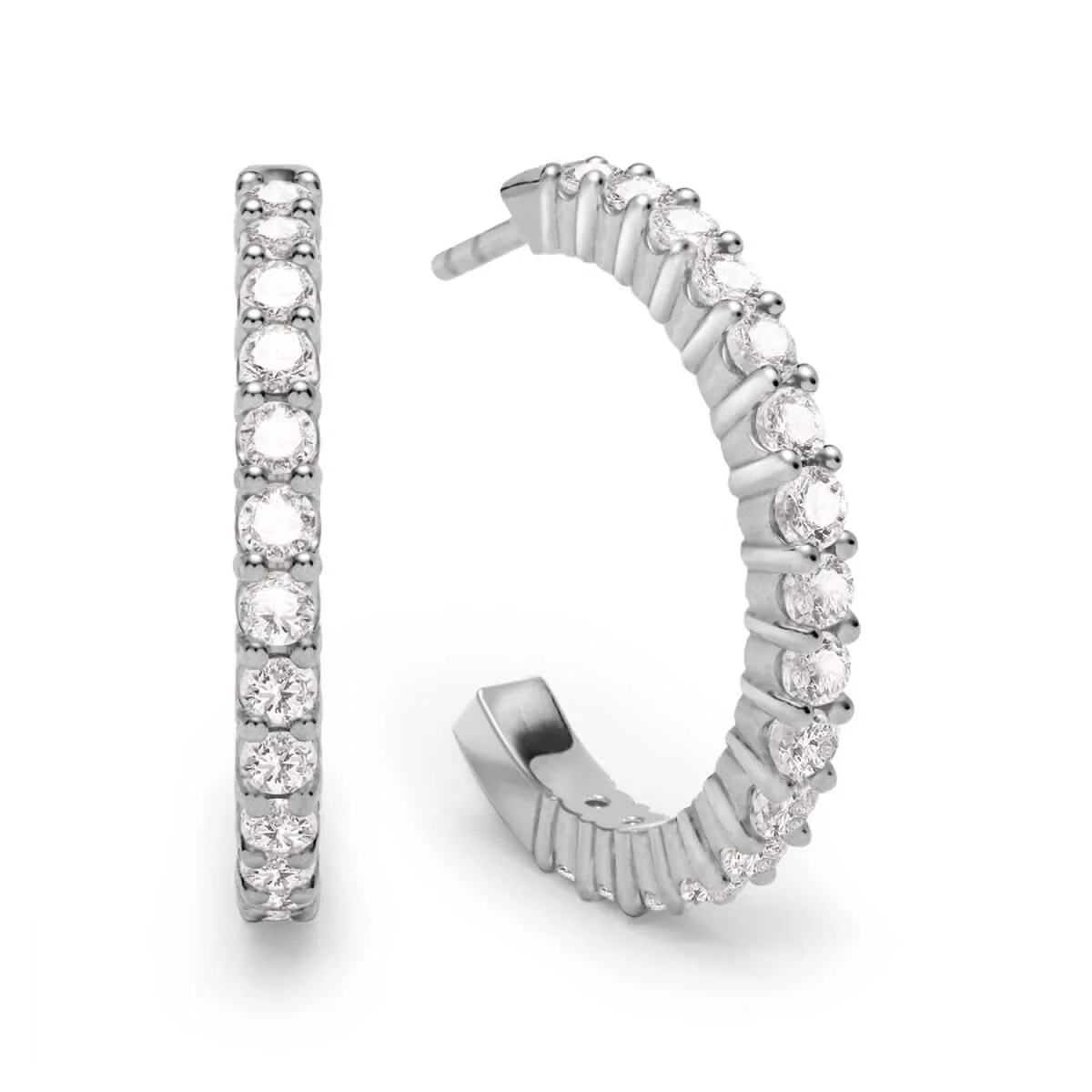 Rosecliff Diamond Hoop Earrings in 14k Gold (April) - Image 5