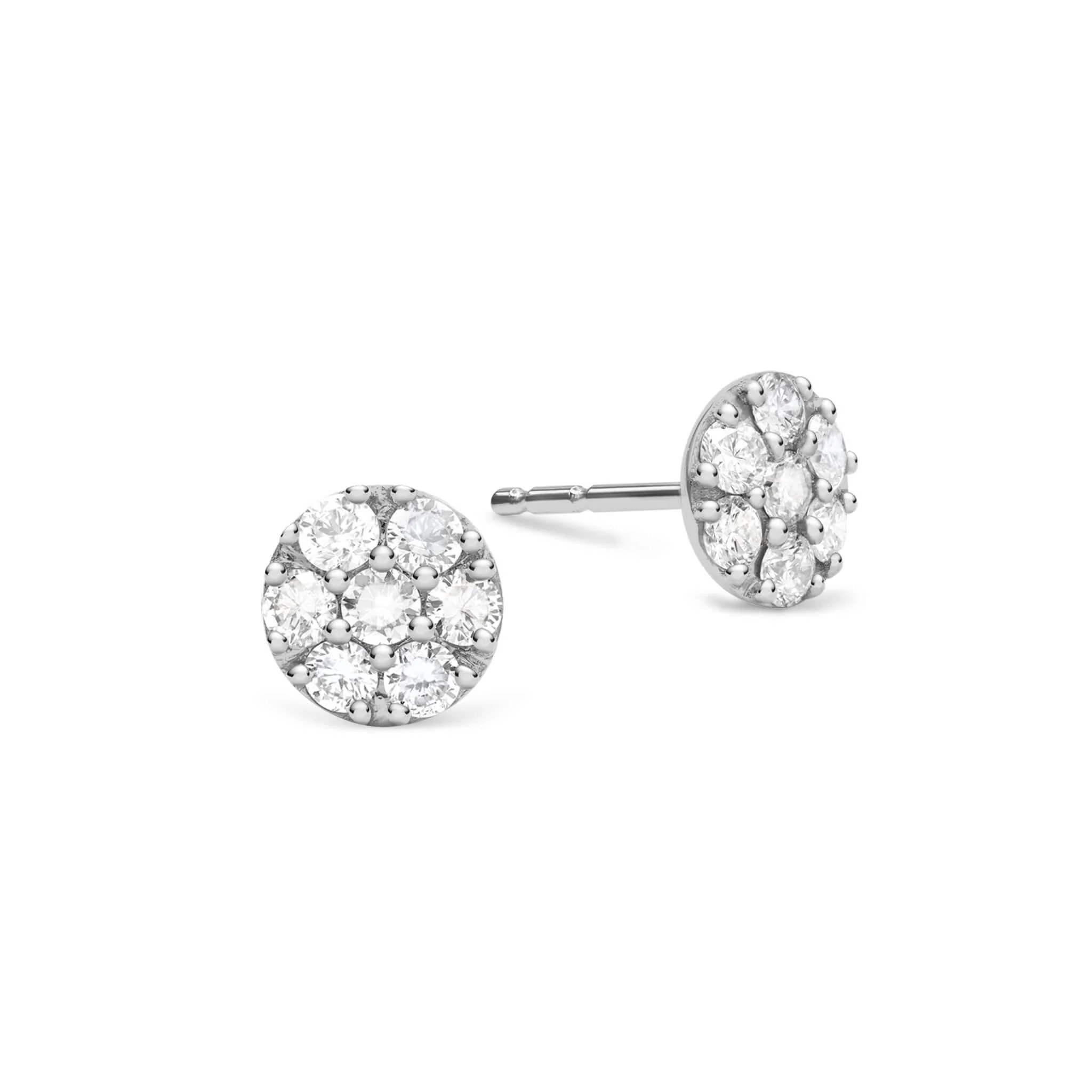 Rosecliff Diamond Mini Stud Earrings in Solid 14k Gold - Image 5