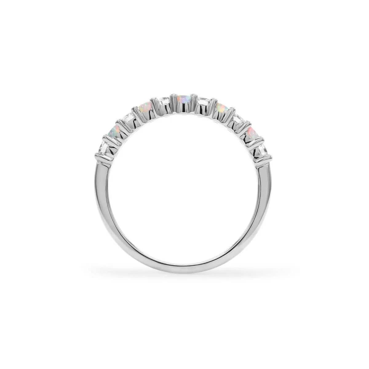 Rosecliff Diamond & Opal Stackable Ring in 14k Gold (October) - Image 11