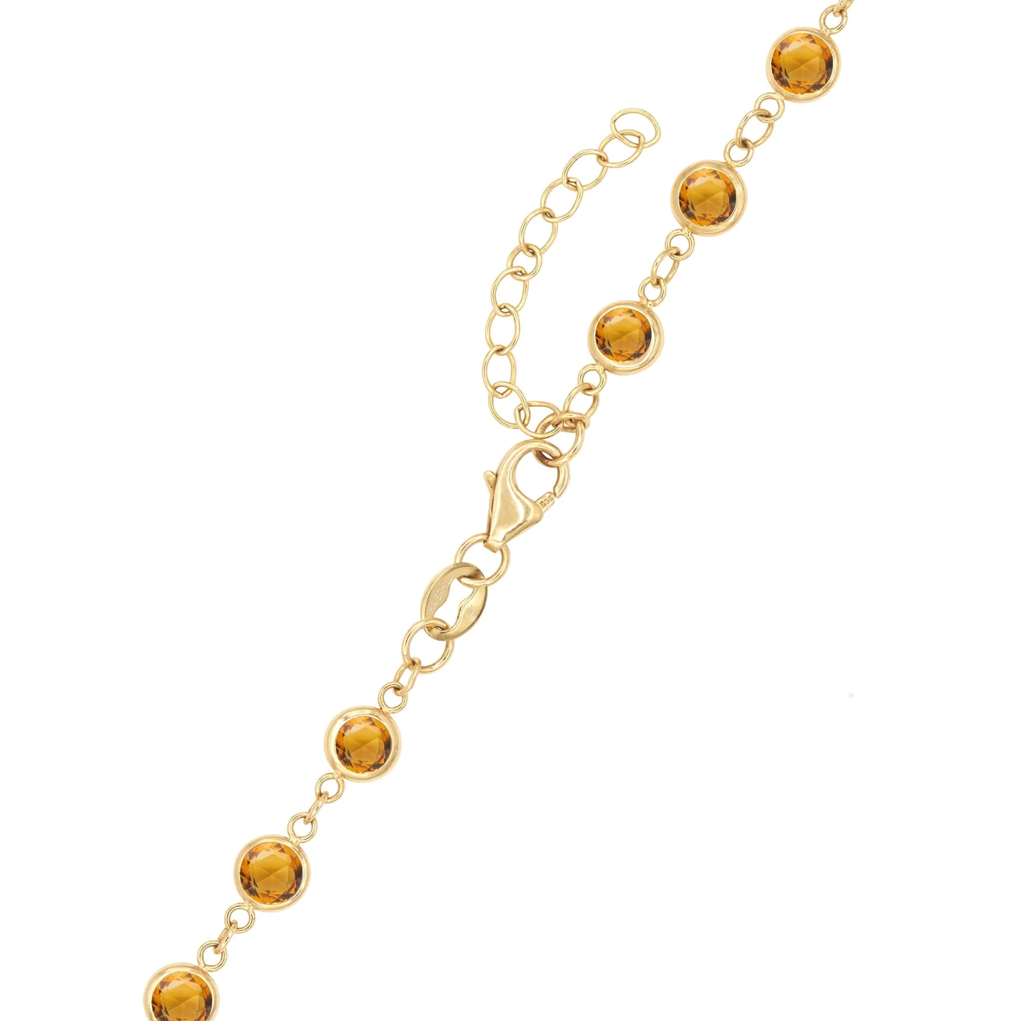 Rosecliff Diamond Small Circle & Newport Citrine Necklace in 14k Gold (November) - Image 5
