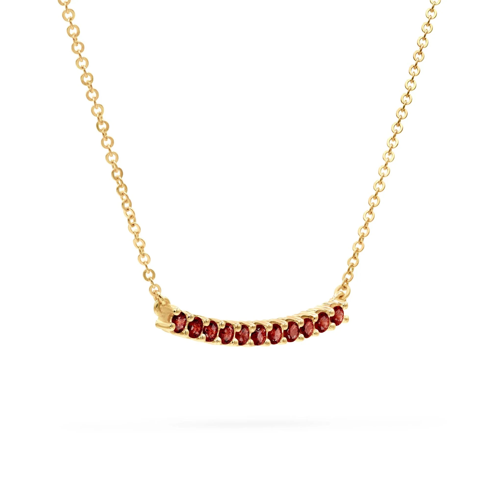 Rosecliff Garnet Bar Necklace in 14k Gold (January) - Image 4