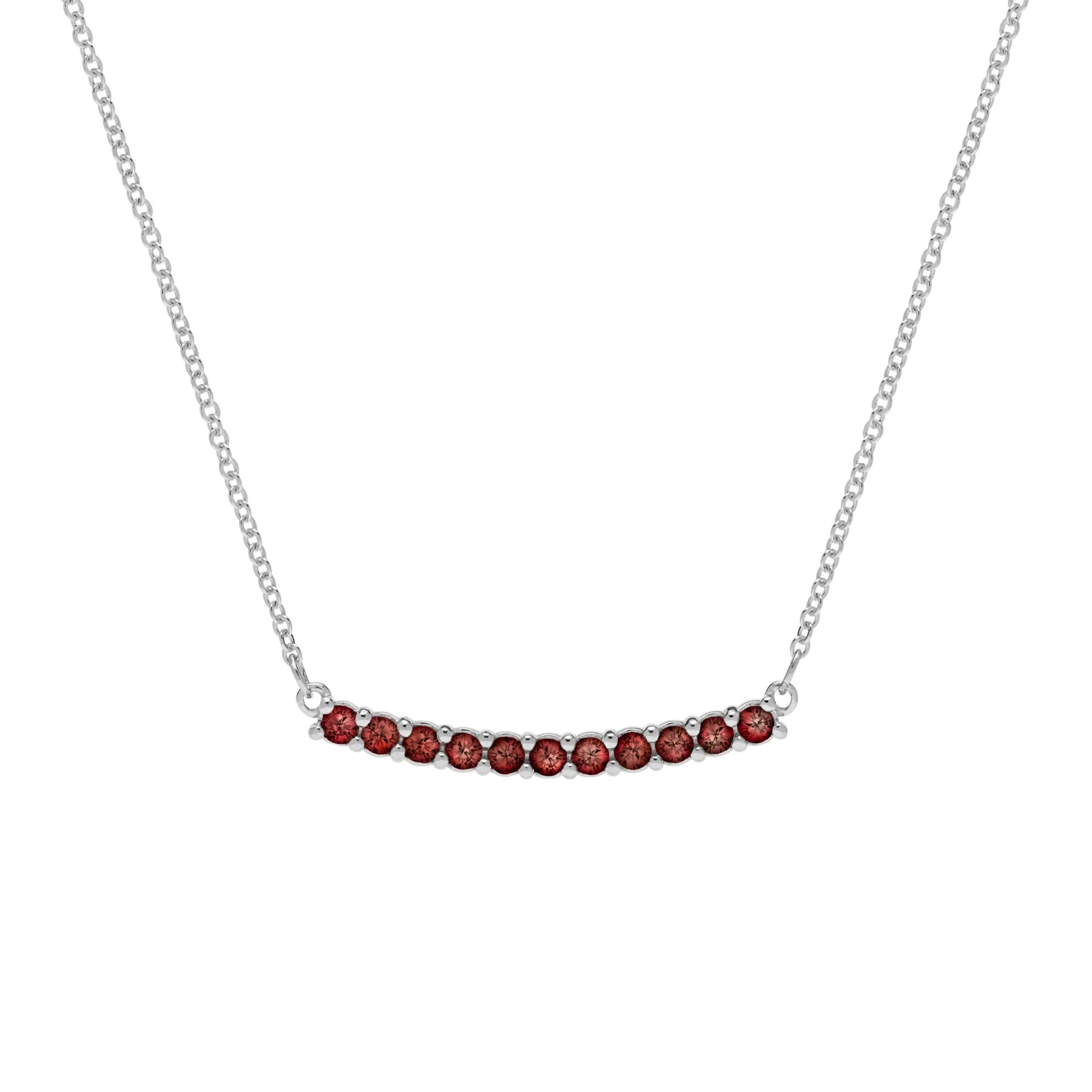 Rosecliff Garnet Bar Necklace in 14k Gold (January) - Image 9