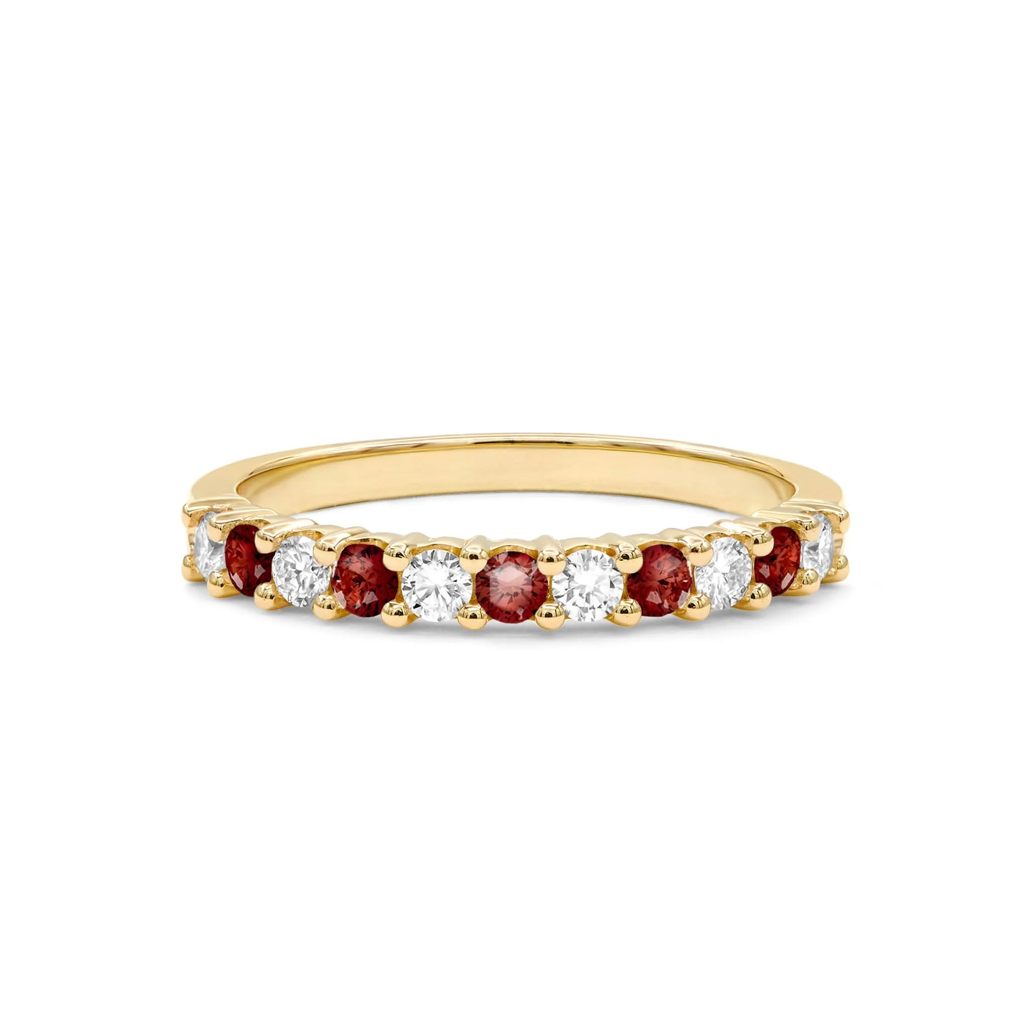 Rosecliff Diamond & Garnet Stackable Ring in 14k Gold (January) - Image 5