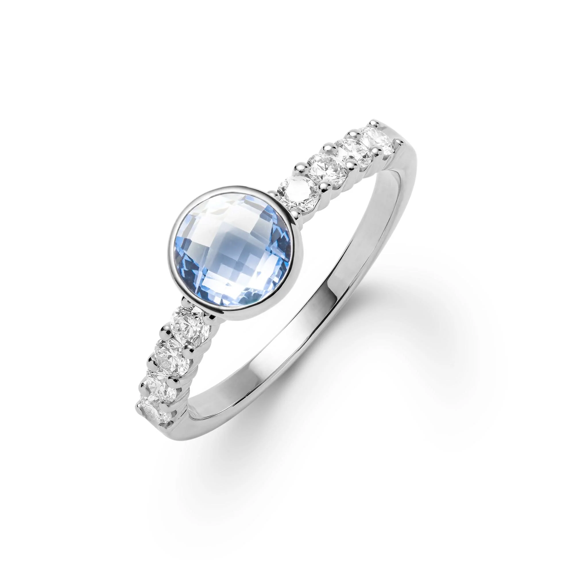 Rosecliff Grand Aquamarine Ring in 14k Gold (March) - Image 7