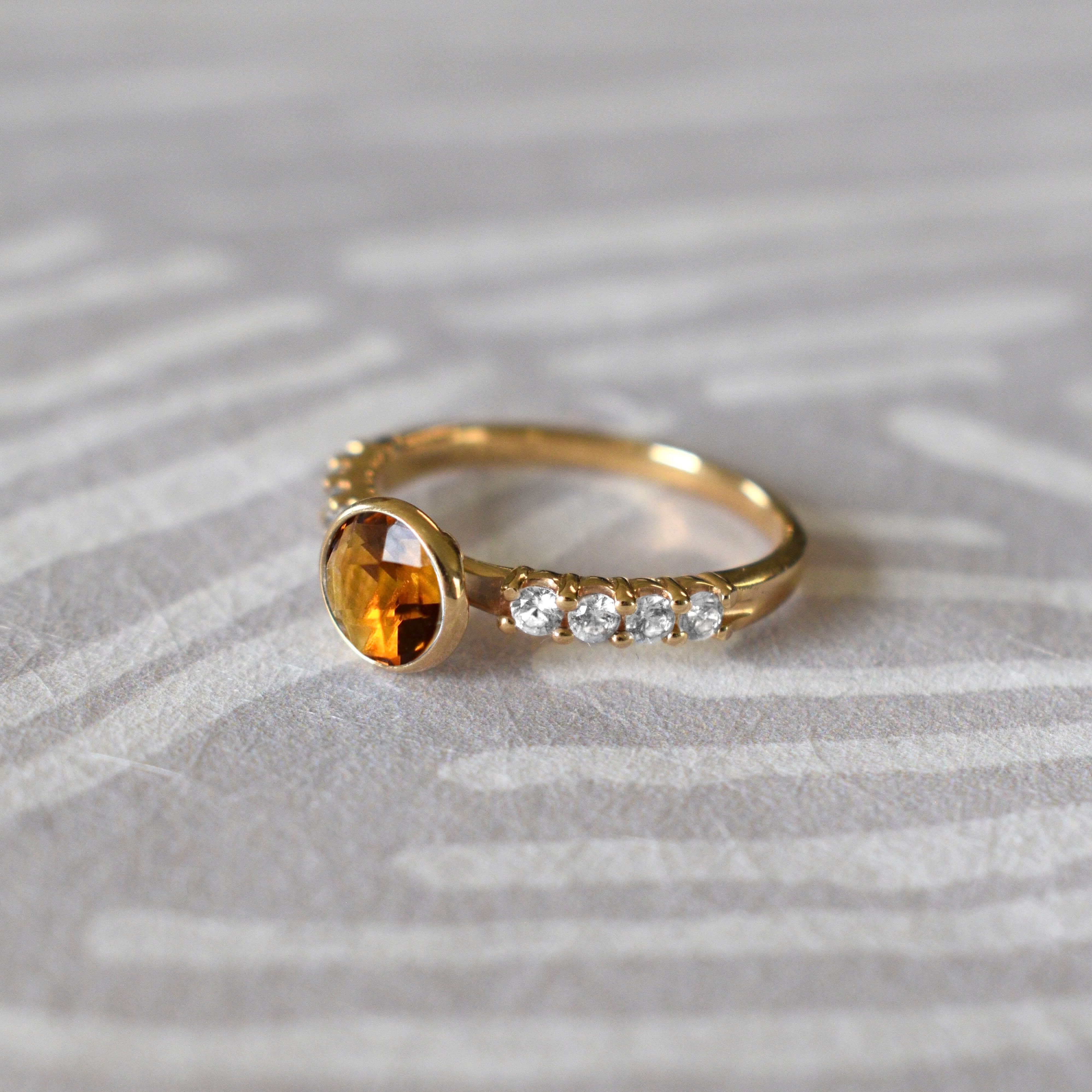 Rosecliff Grand Citrine Ring in 14k Gold (November) - Image 9