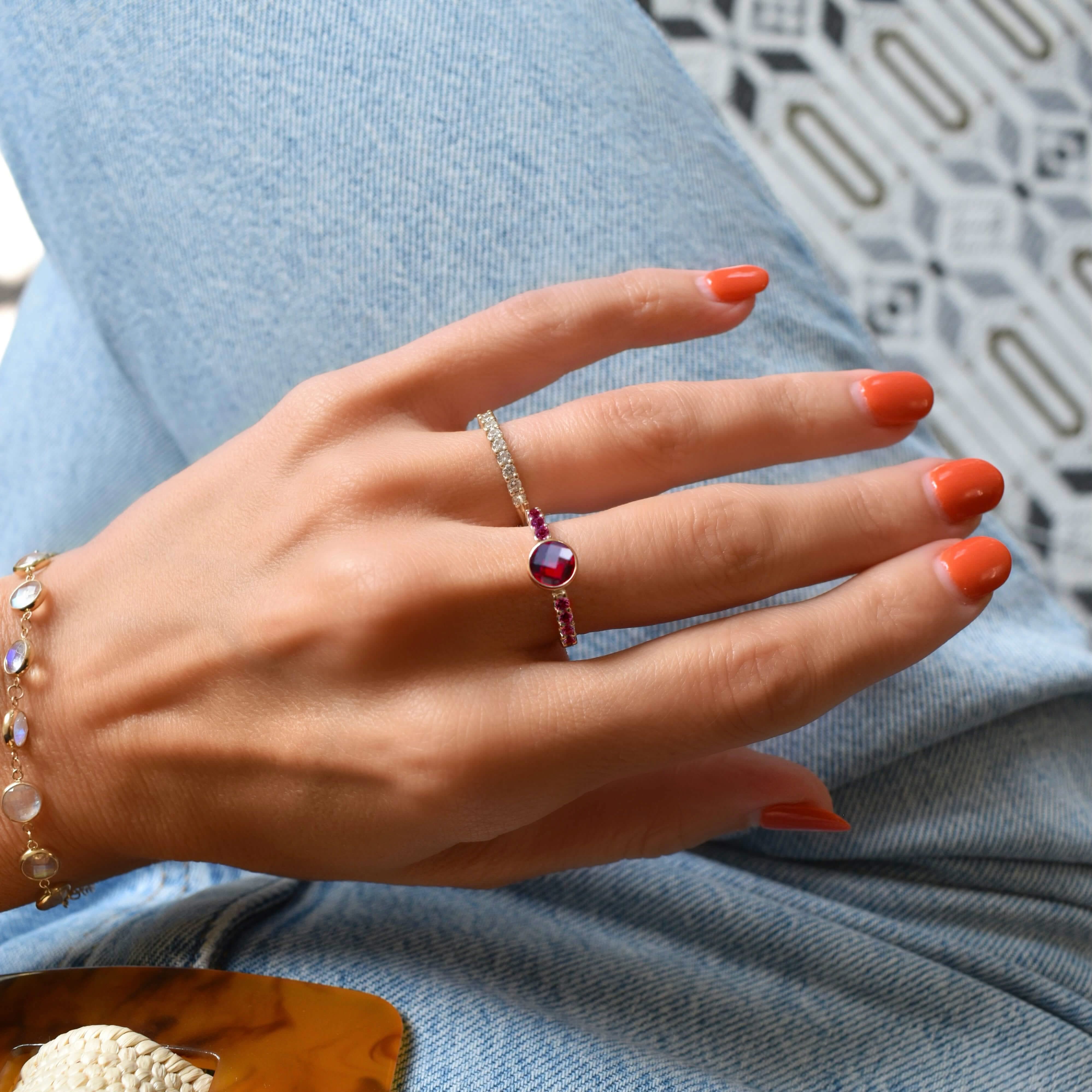 Rosecliff Grand Ruby Ring in 14k Gold (July) - Image 6
