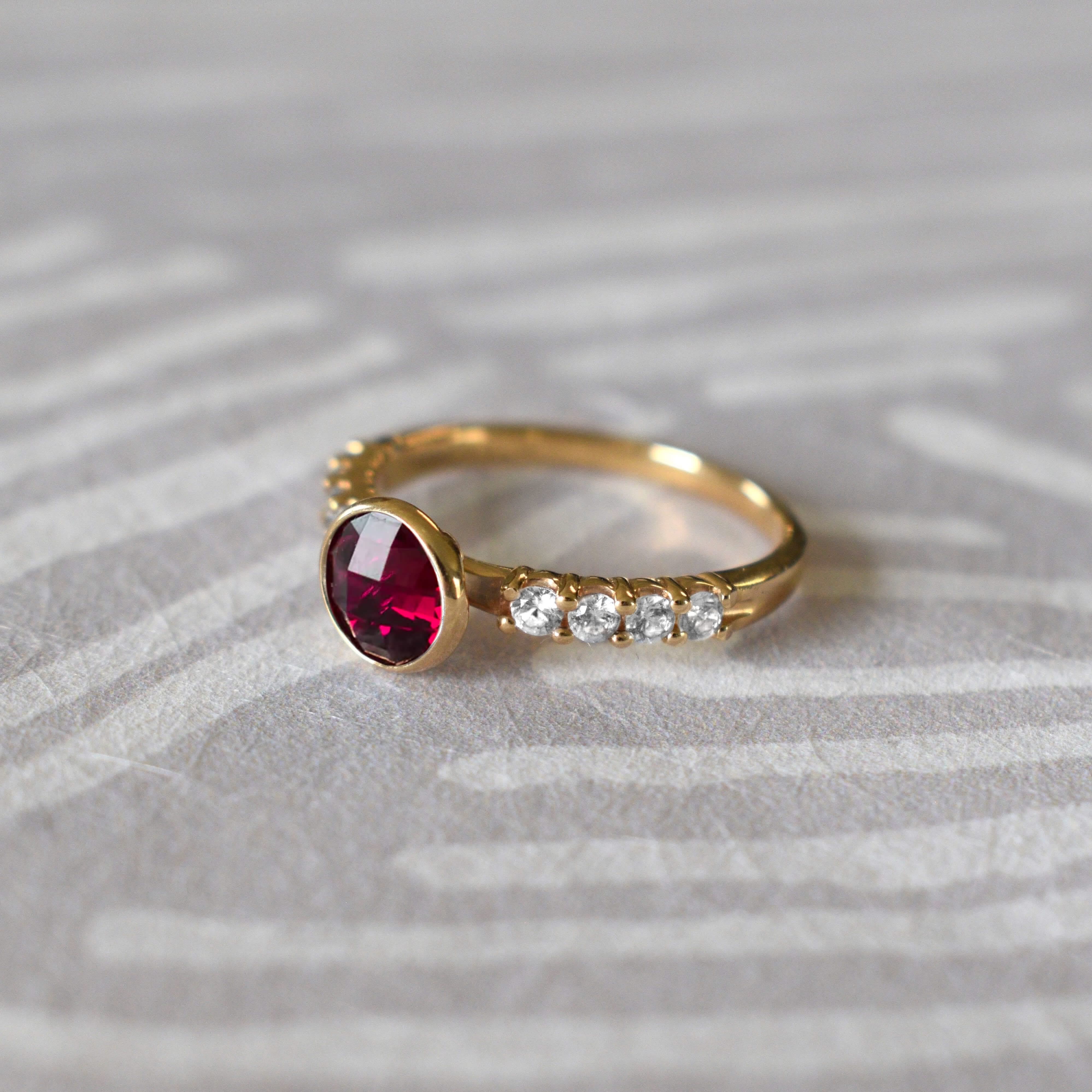 Rosecliff Grand Ruby Ring in 14k Gold (July) - Image 9