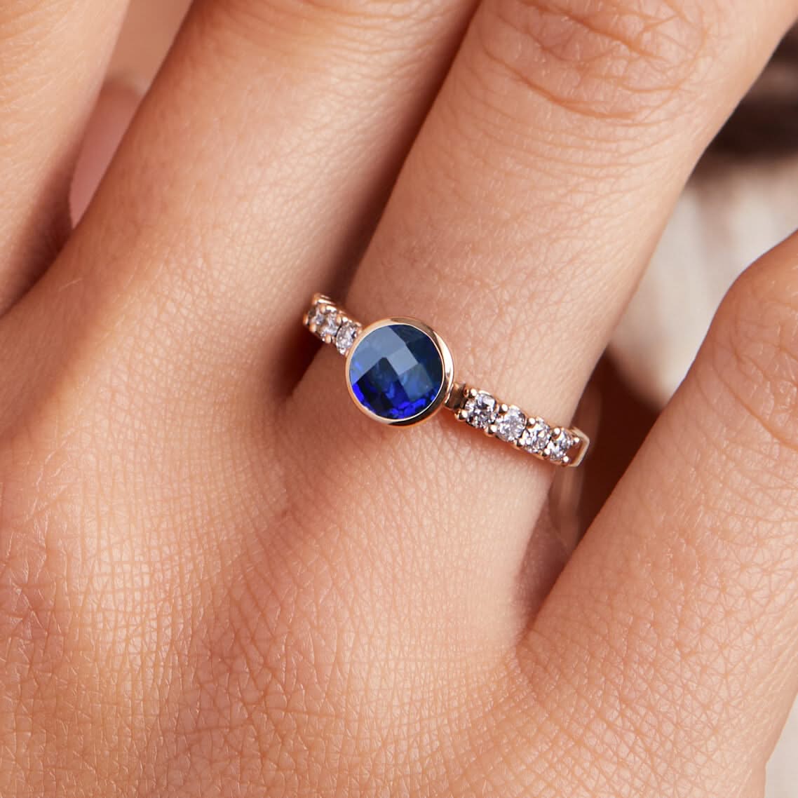 Rosecliff Grand Sapphire Ring in 14k Gold (September) - Image 3