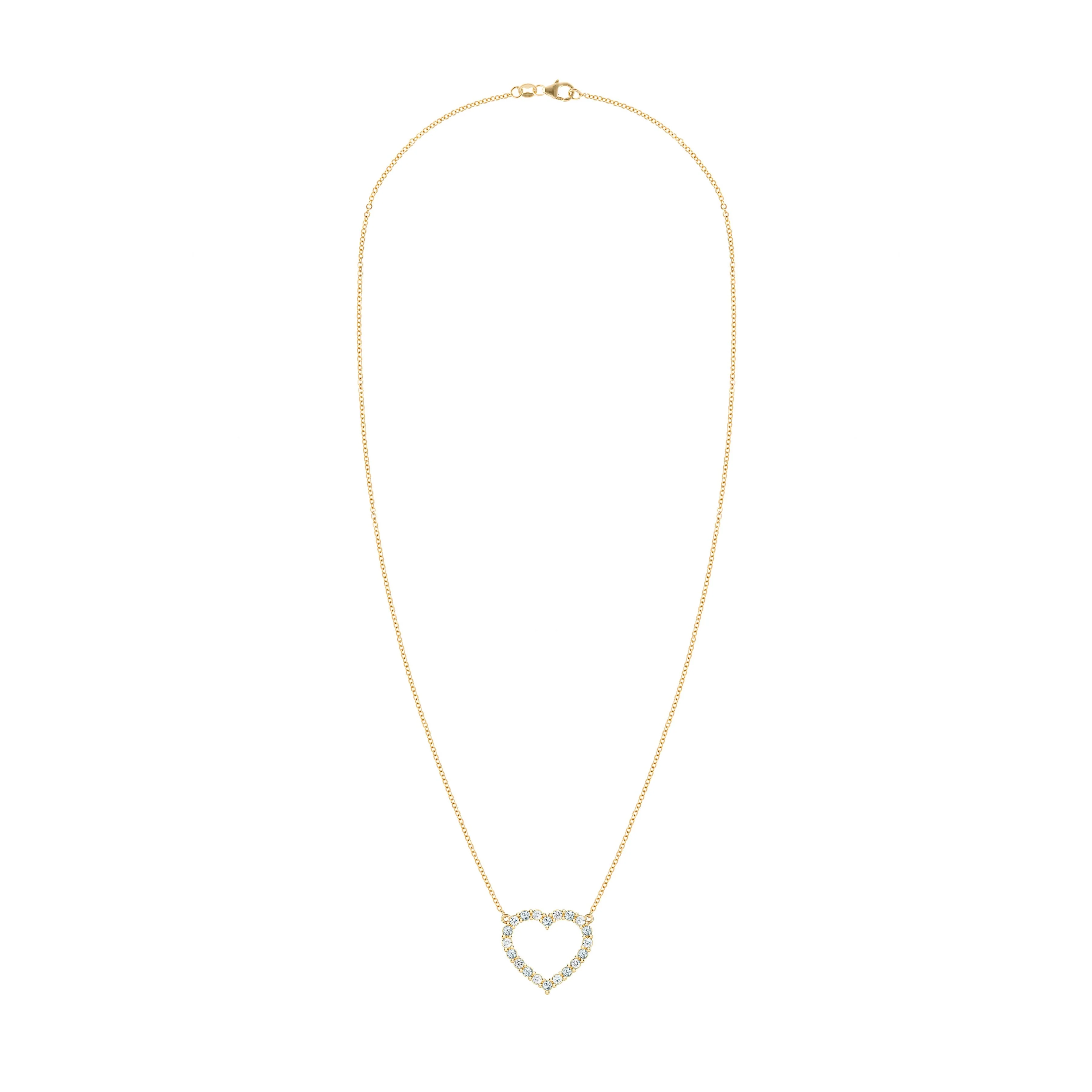 Rosecliff Heart Diamond & Aquamarine Necklace in 14k Gold (March) - Image 5