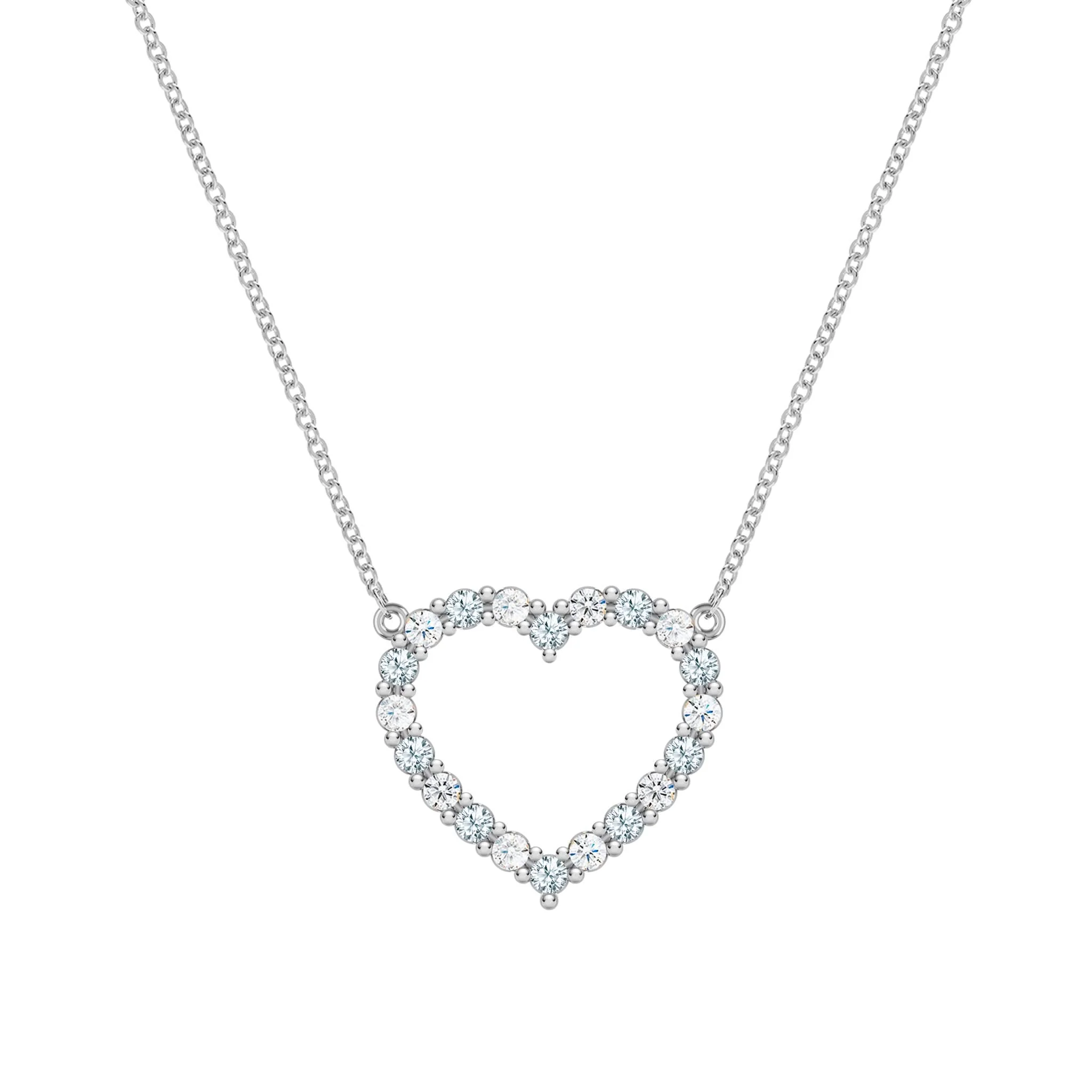Rosecliff Heart Diamond & Aquamarine Necklace in 14k Gold (March) - Image 9