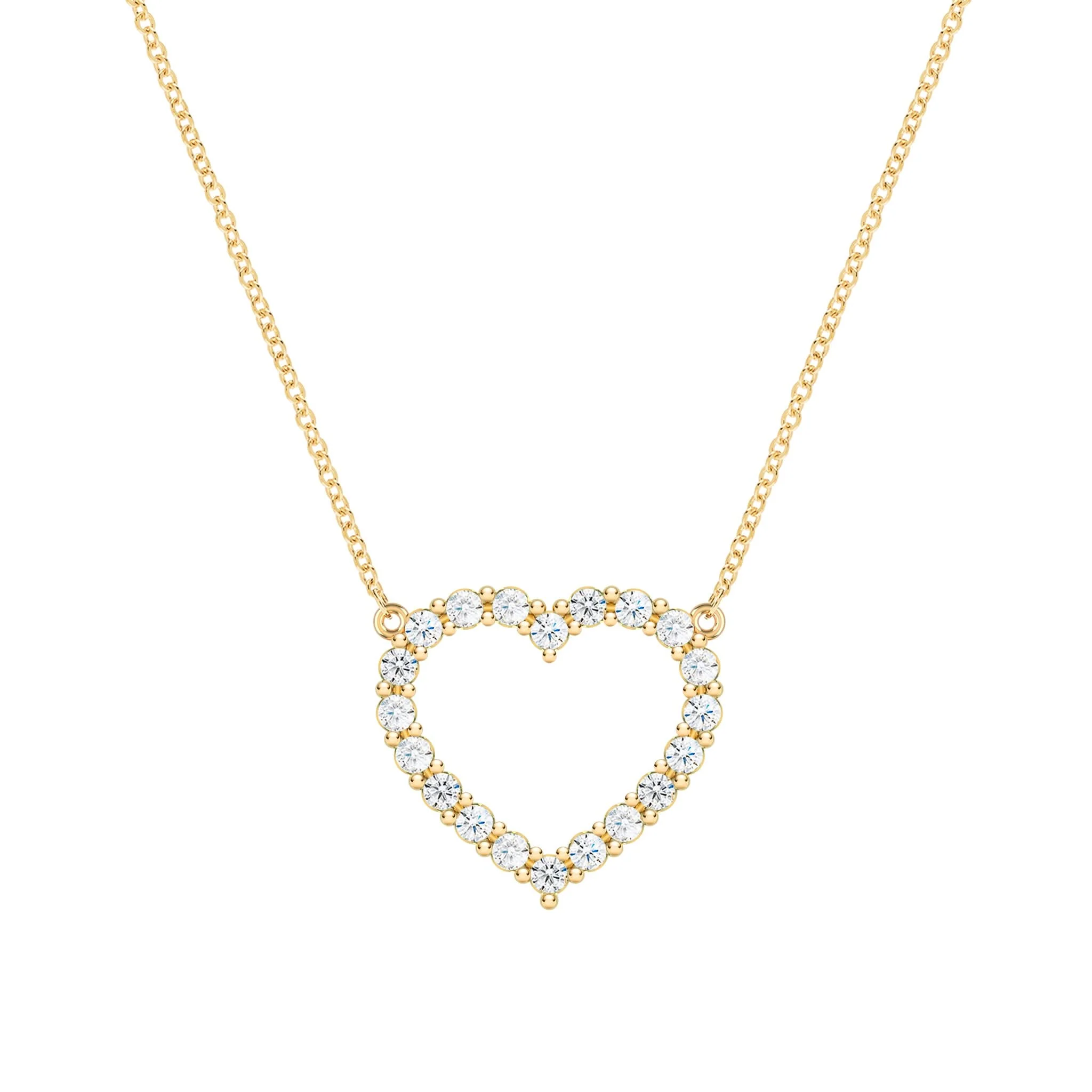 Rosecliff Heart Diamond Necklace in 14k Gold (April)