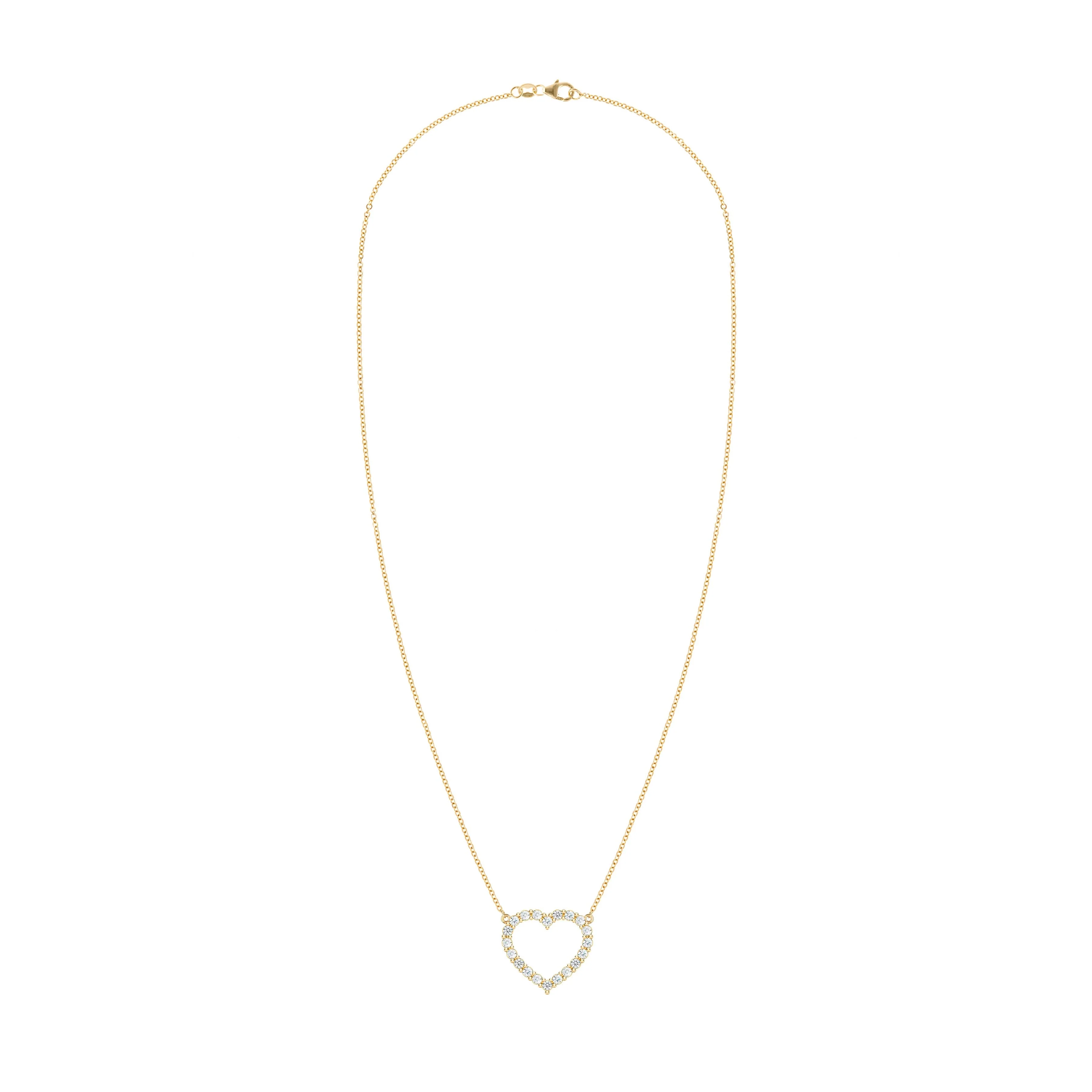 Rosecliff Heart Diamond Necklace in 14k Gold (April) - Image 5