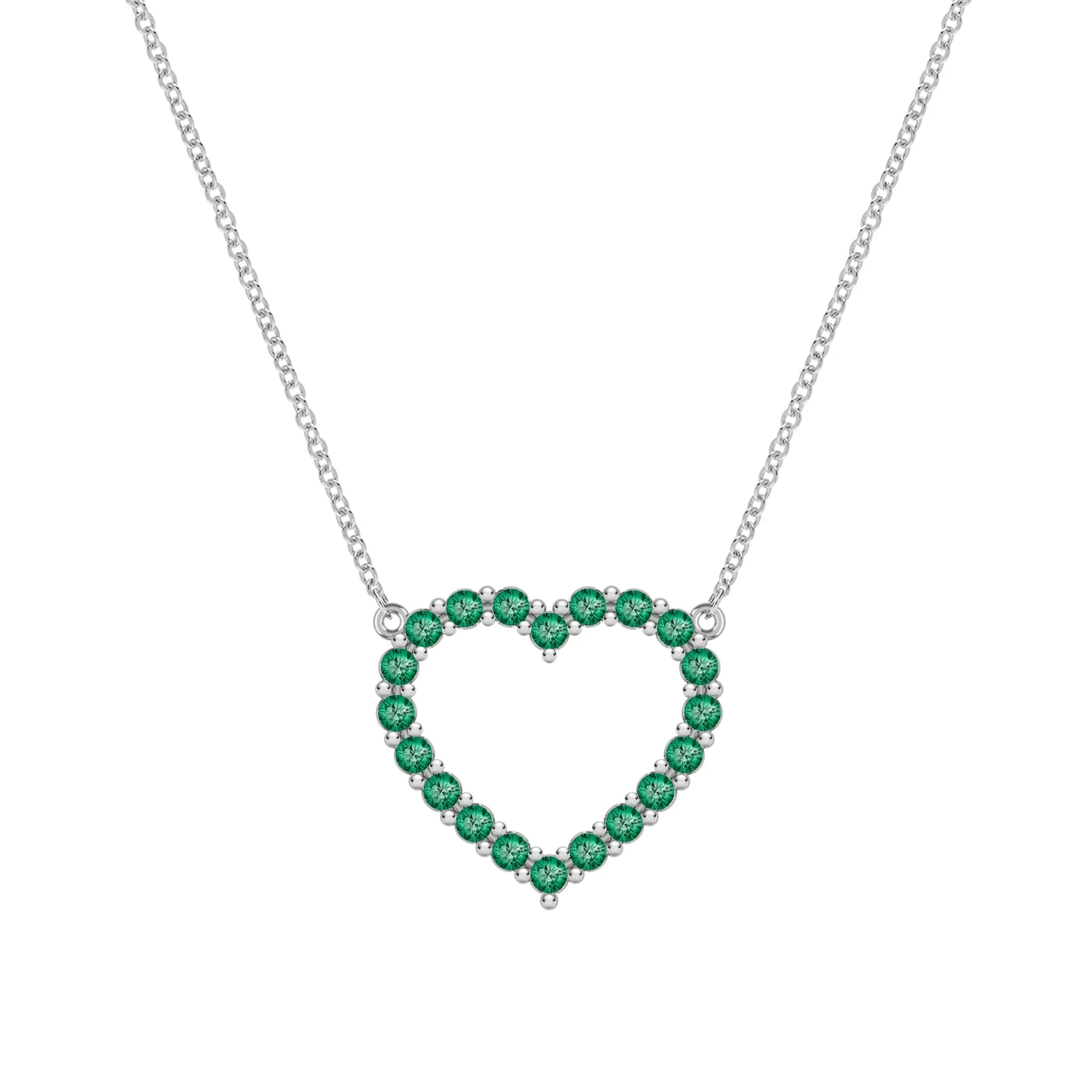 Rosecliff Heart Emerald Necklace in 14k Gold (May) - Image 8