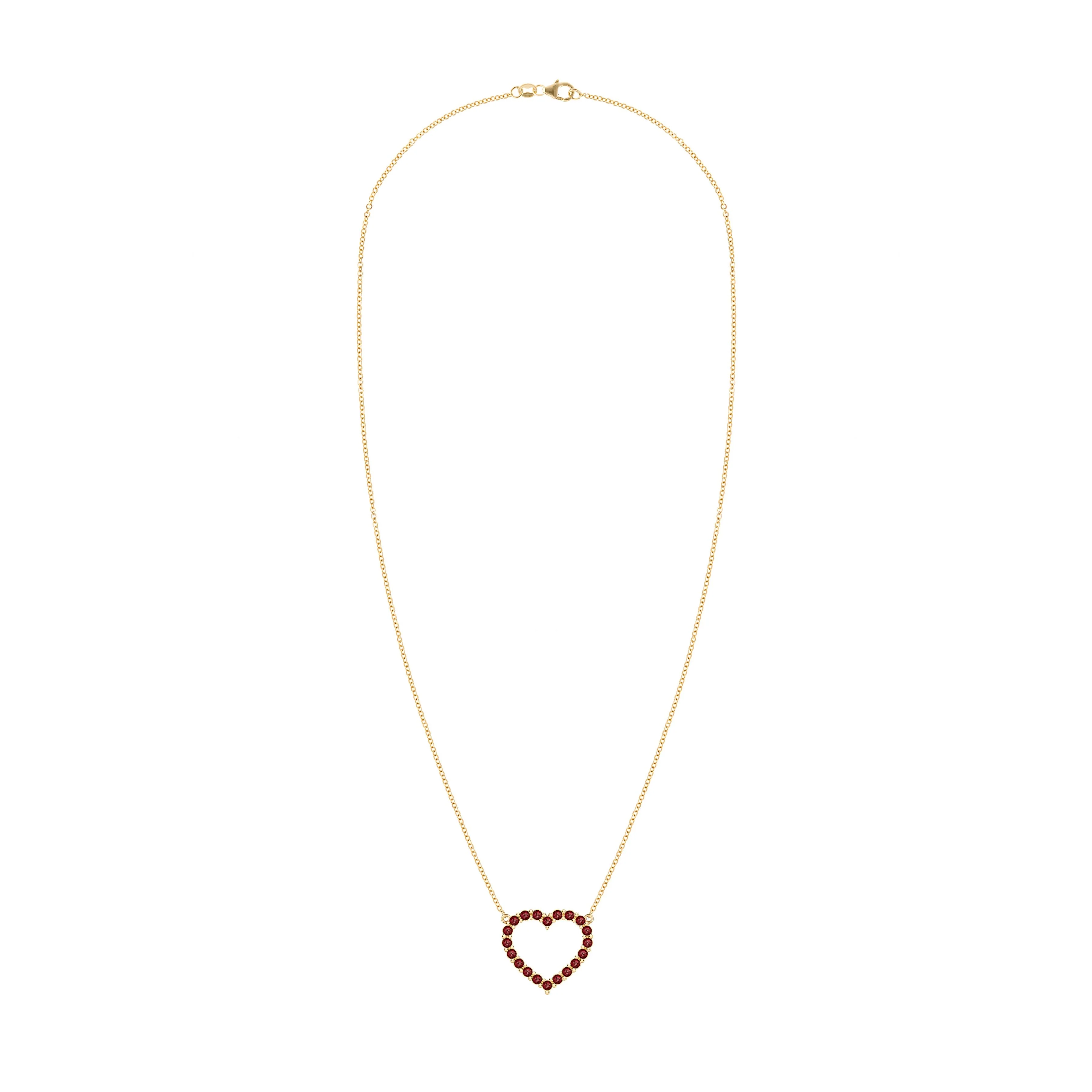 Rosecliff Heart Garnet Necklace in 14k Gold (January) - Image 5