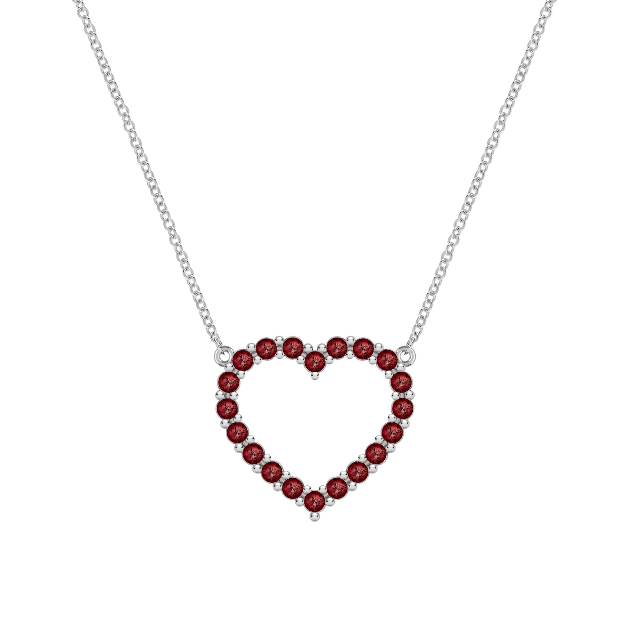 Rosecliff Heart Garnet Necklace in 14k Gold (January) - Image 8