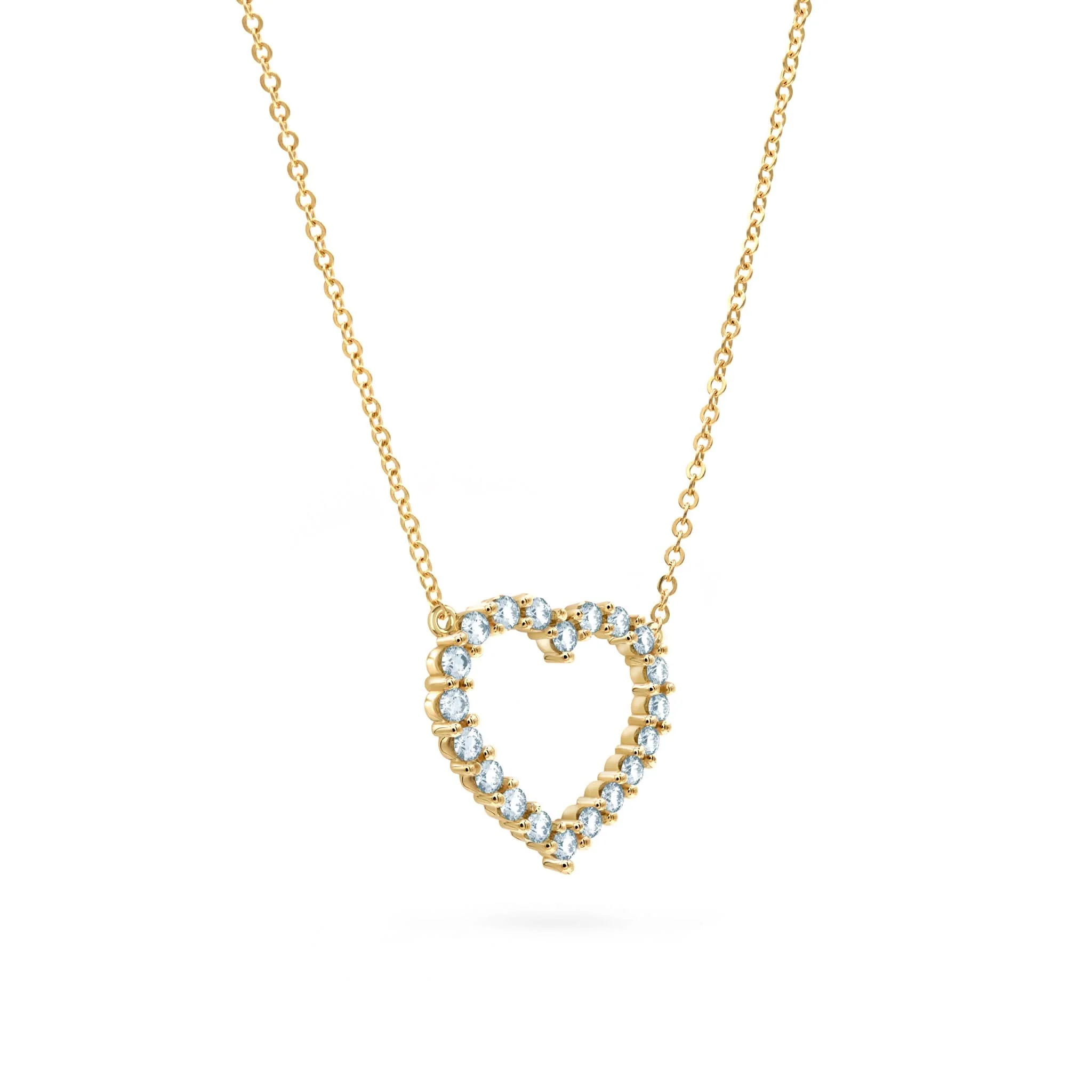 Rosecliff Heart Nantucket Blue Topaz Necklace in 14k Gold (December) - Image 4