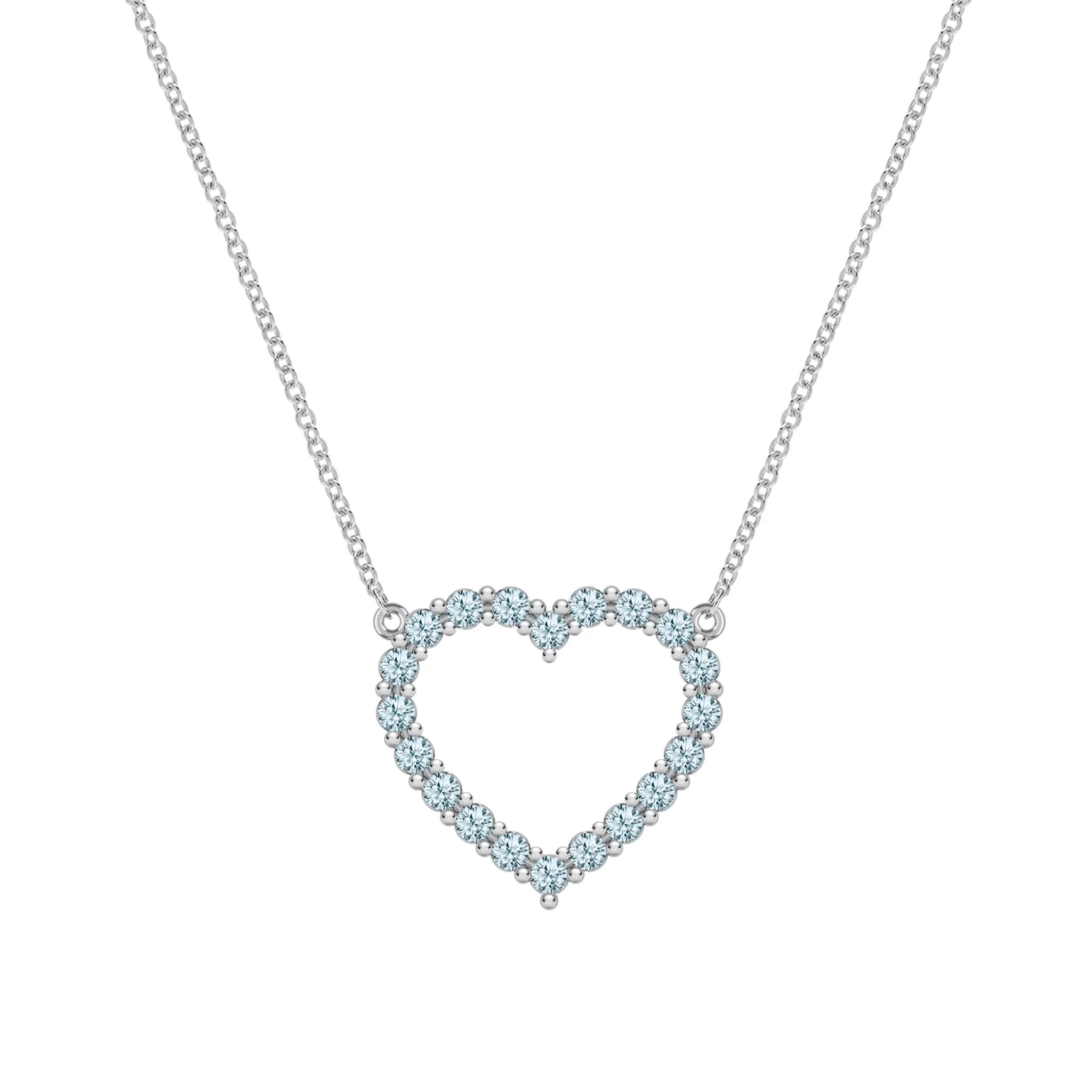 Rosecliff Heart Nantucket Blue Topaz Necklace in 14k Gold (December) - Image 8