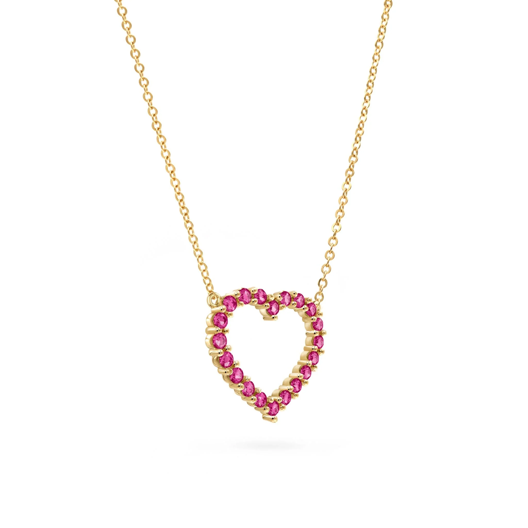 Rosecliff Heart Ruby Necklace in 14k Gold (July) - Image 4