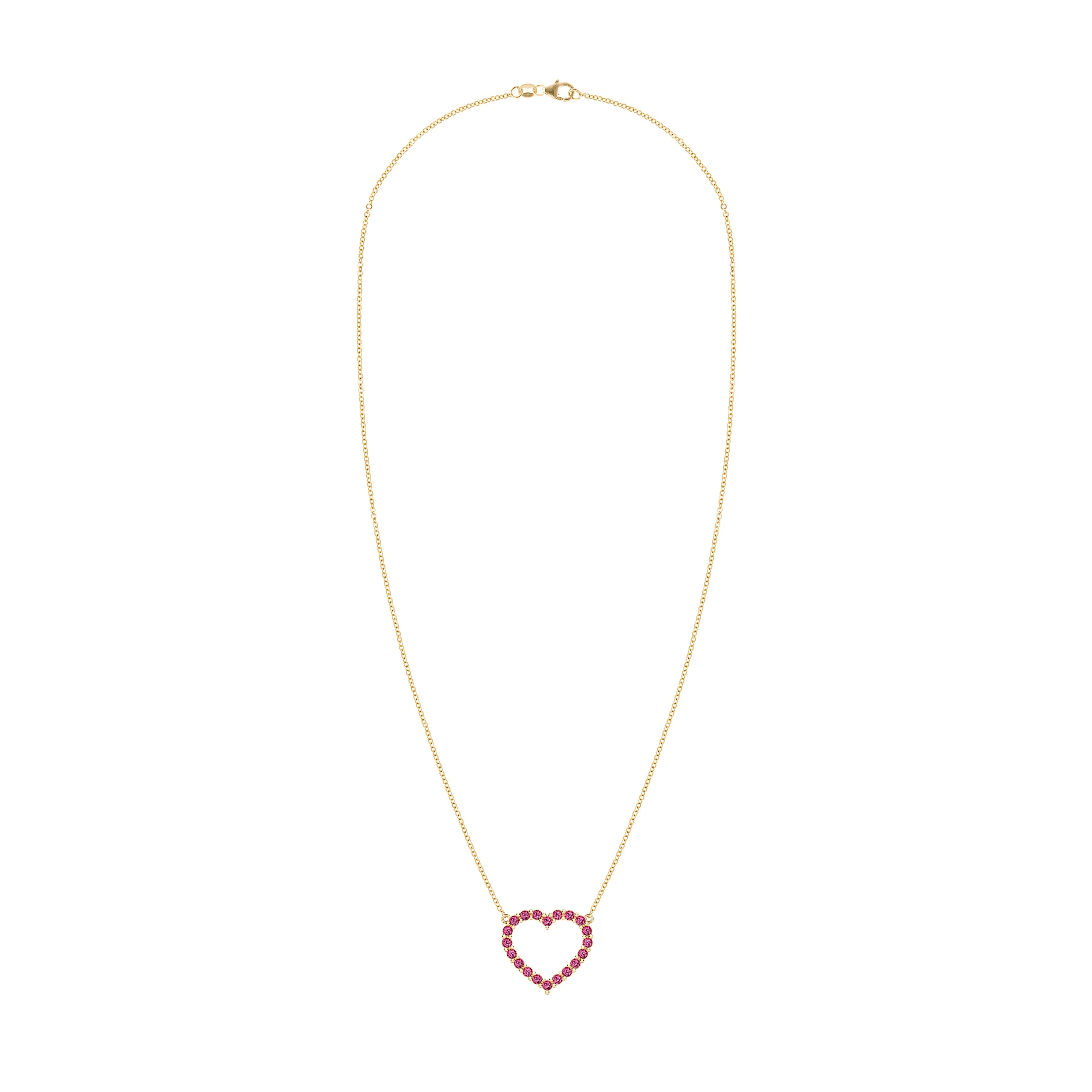 Rosecliff Heart Ruby Necklace in 14k Gold (July) - Image 5