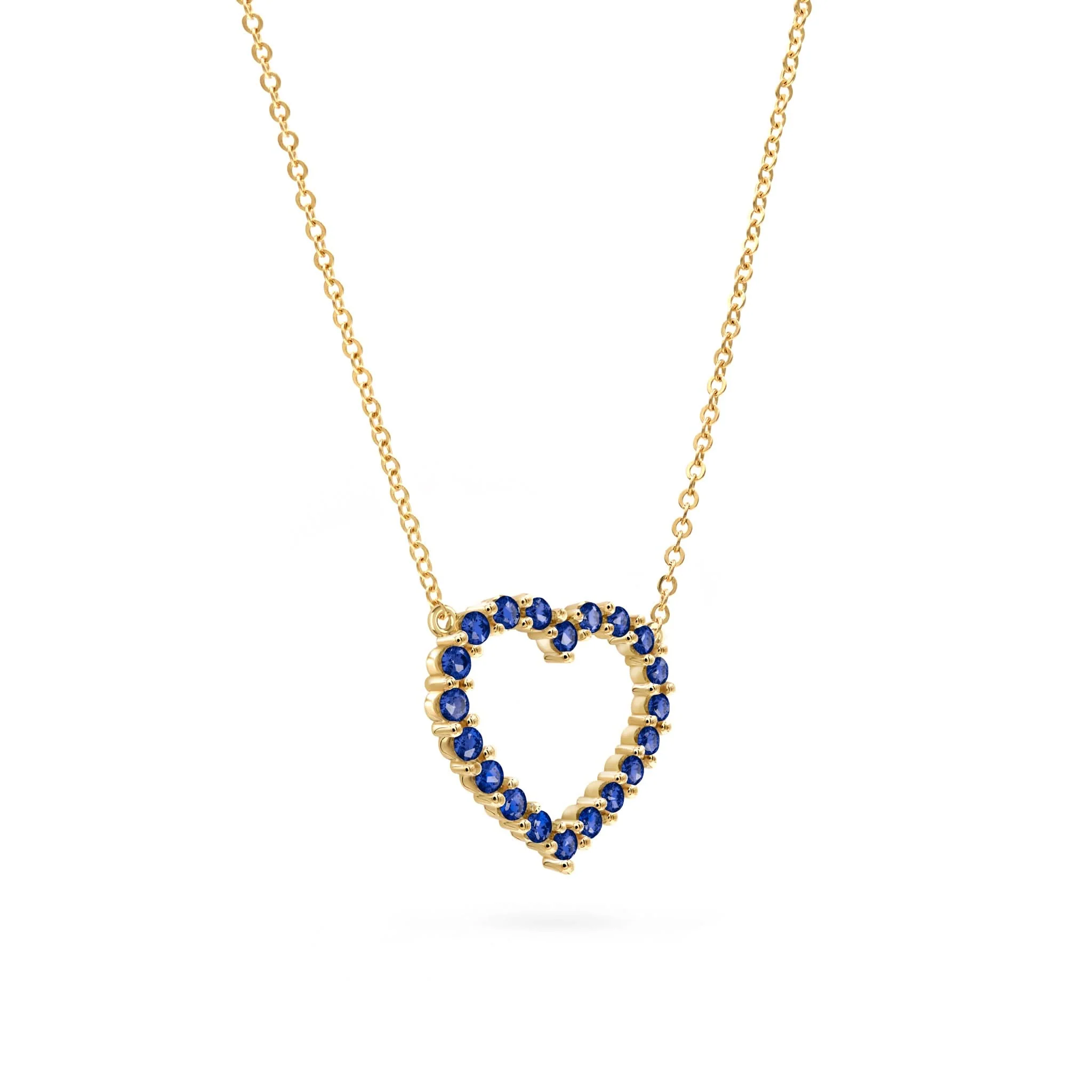 Rosecliff Heart Sapphire Necklace in 14k Gold (September) - Image 4