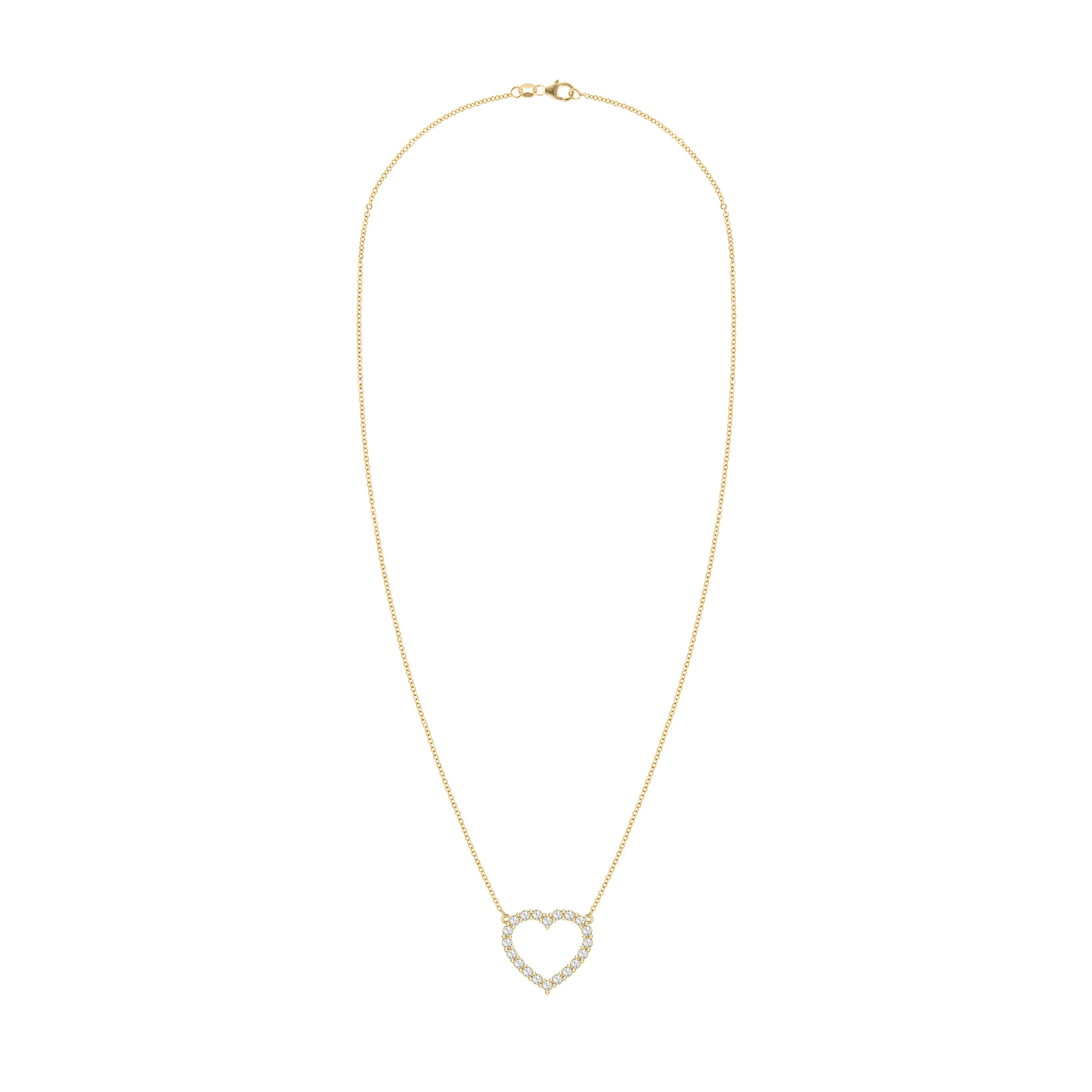 Rosecliff Heart White Topaz Necklace in 14k Gold (April) - Image 5