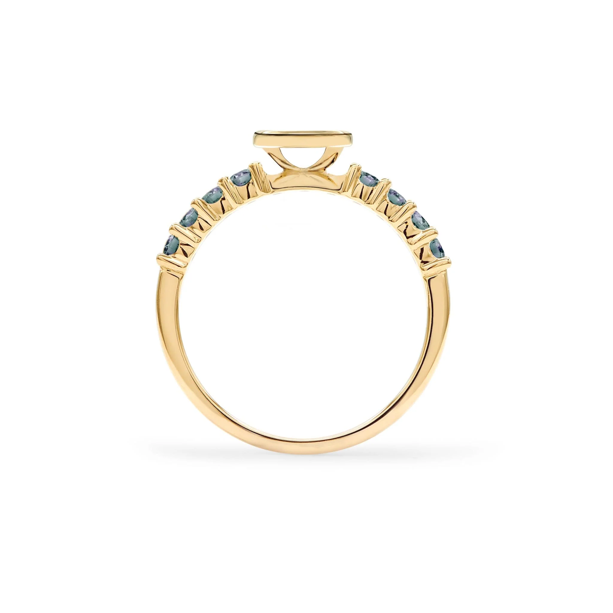 Rosecliff Letter Alexandrite Ring in 14k Gold (June) - Image 4