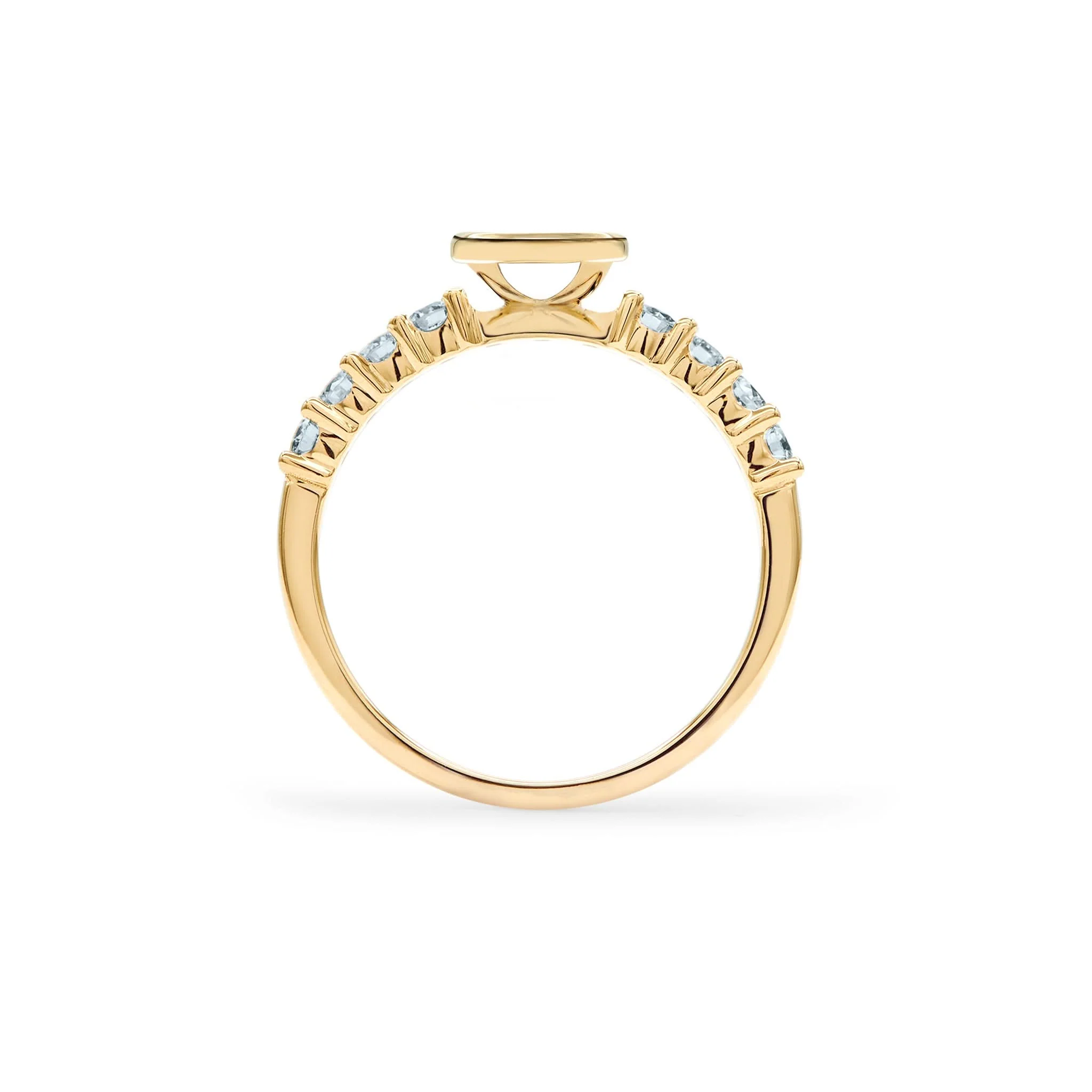 Rosecliff Letter Aquamarine Ring in 14k Gold (March) - Image 4