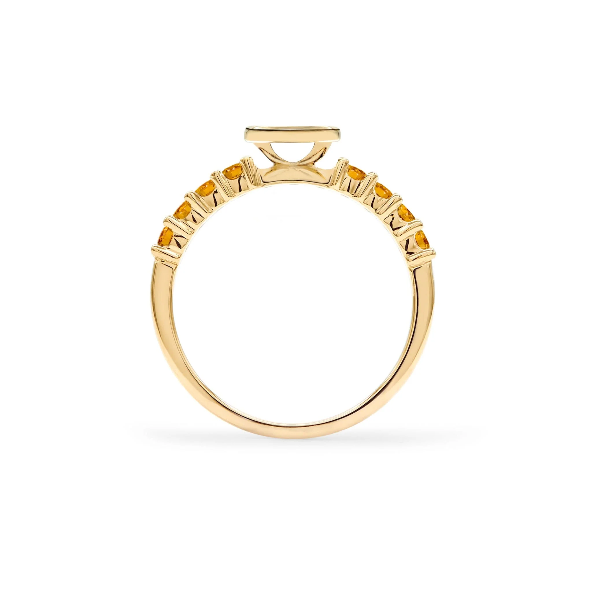 Rosecliff Letter Citrine Ring in 14k Gold (November) - Image 4