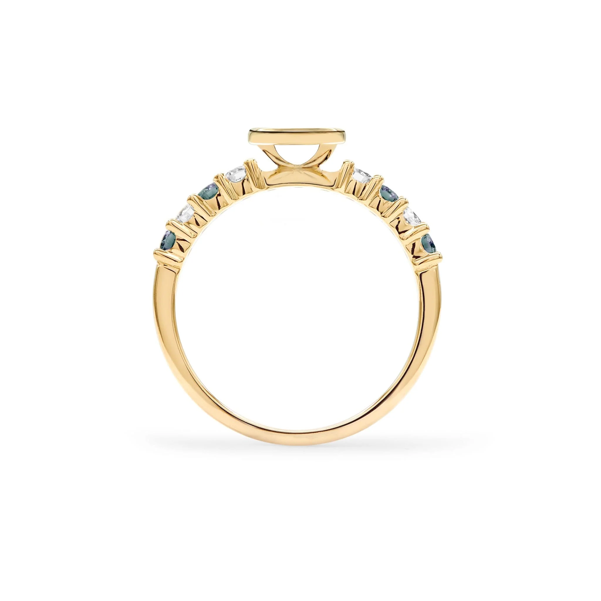 Rosecliff Letter Diamond & Alexandrite Ring in 14k Gold (June) - Image 4