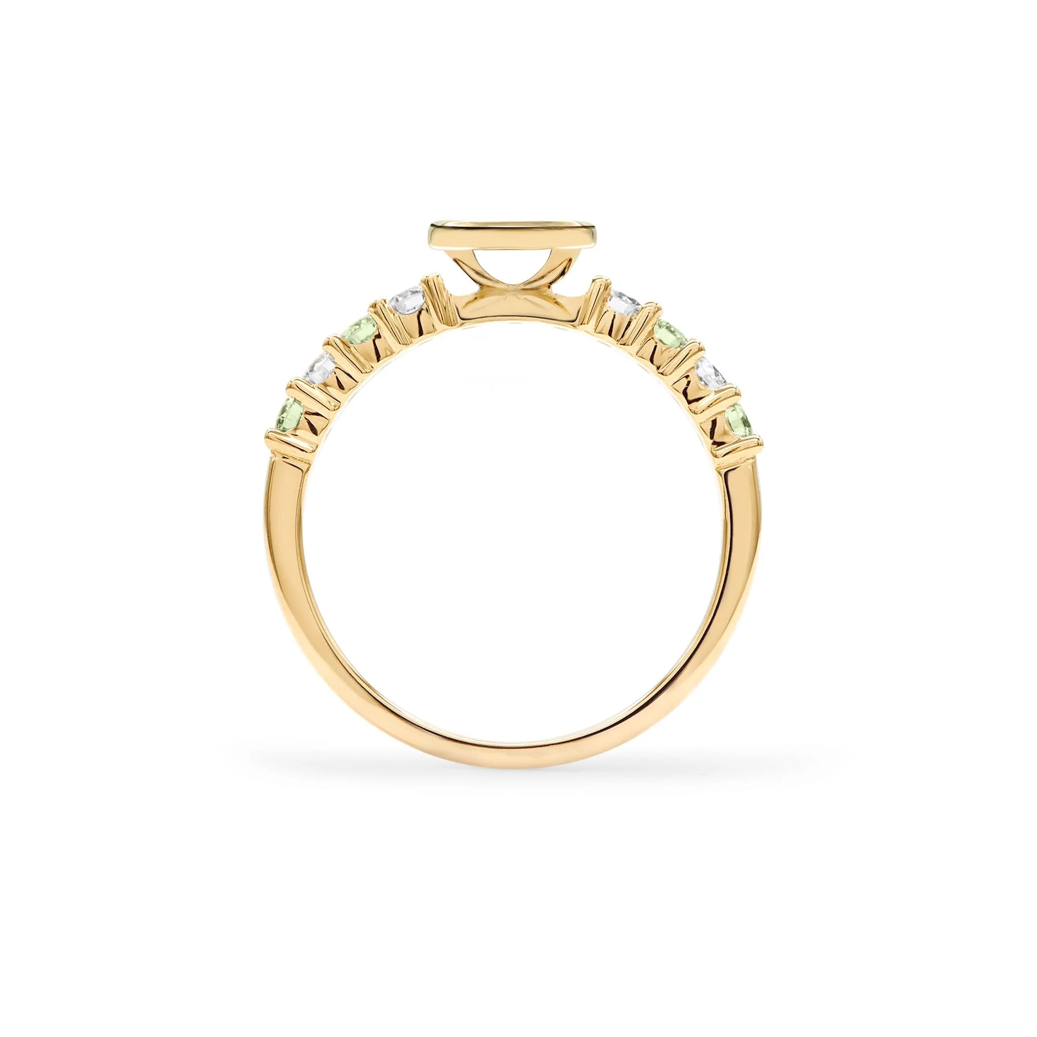 Rosecliff Letter Diamond & Peridot Ring in 14k Gold (August) - Image 4