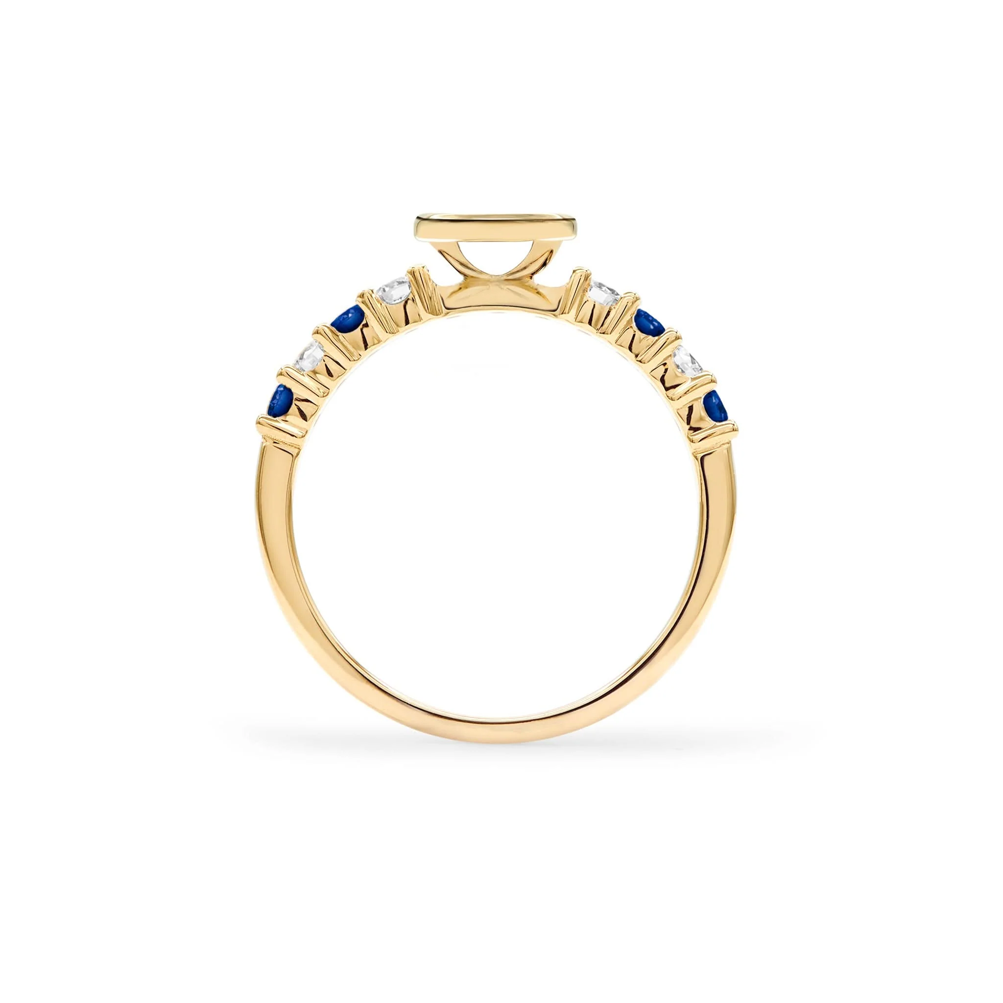 Rosecliff Letter Diamond & Sapphire Ring in 14k Gold (September) - Image 4