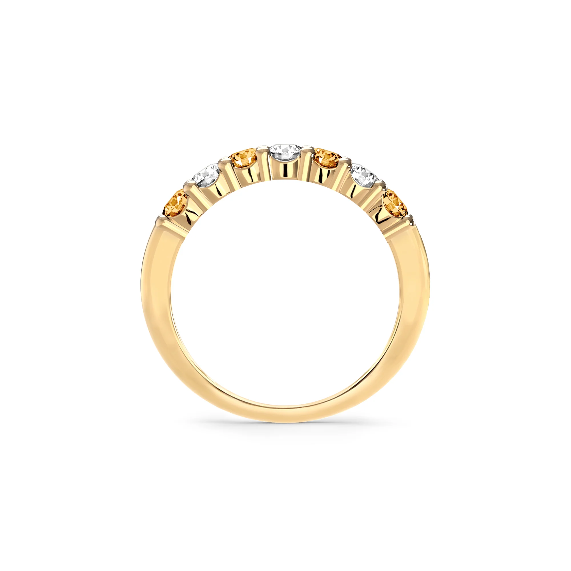 Rosecliff Luxe Diamond & Citrine Stackable Ring in 14k Gold (November) - Image 4
