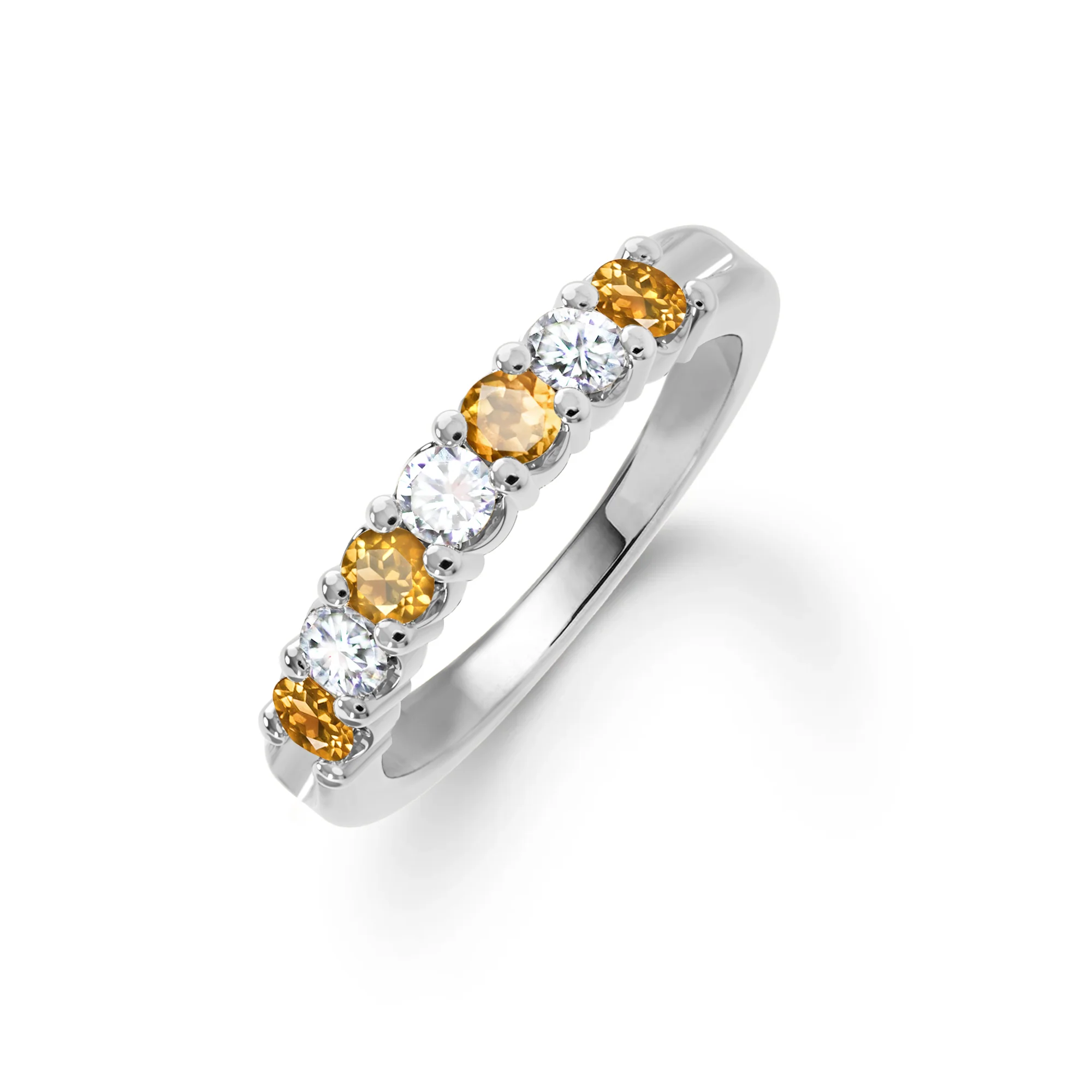 Rosecliff Luxe Diamond & Citrine Stackable Ring in 14k Gold (November) - Image 8