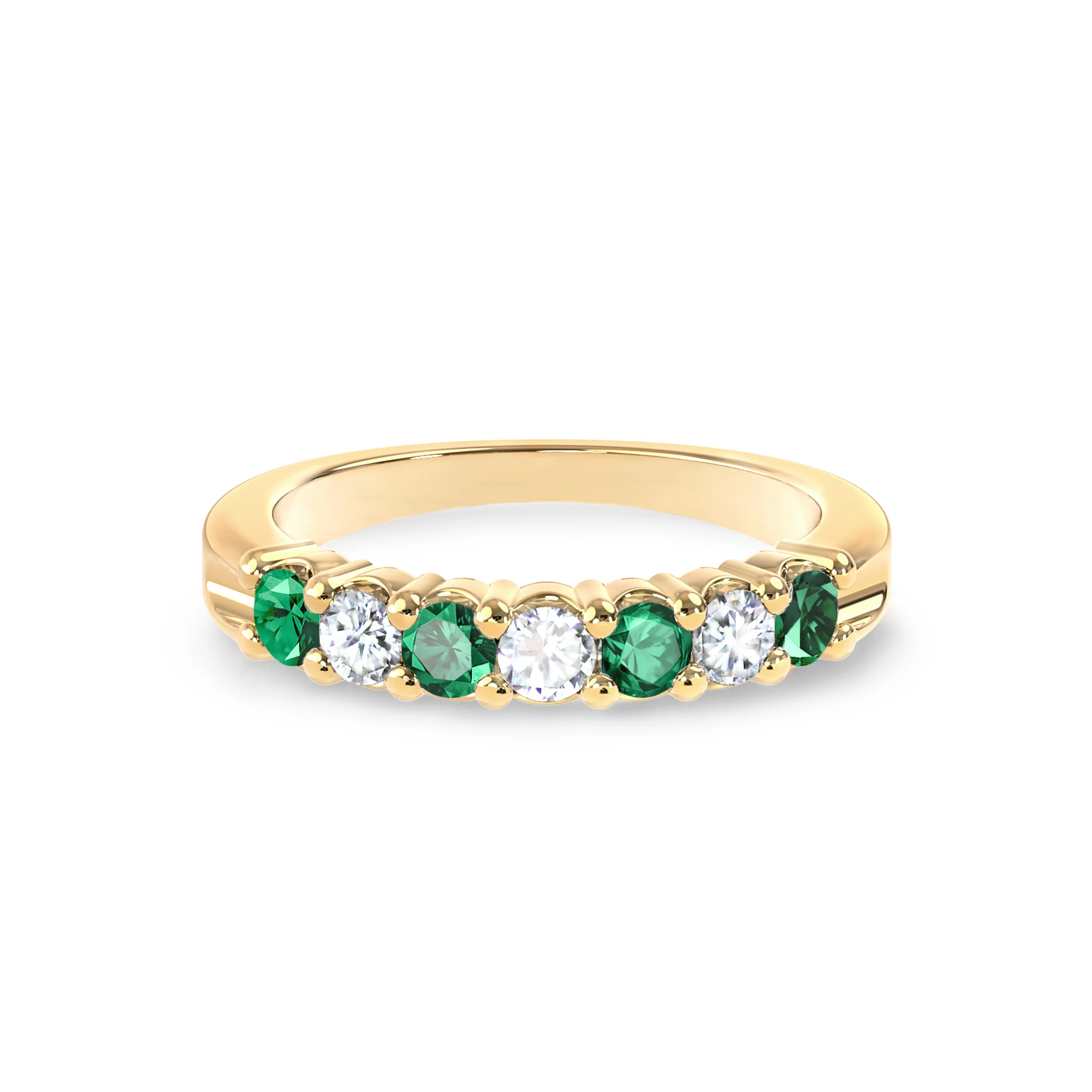 Rosecliff Luxe Diamond & Emerald Stackable Ring in 14k Gold (May) - Image 5