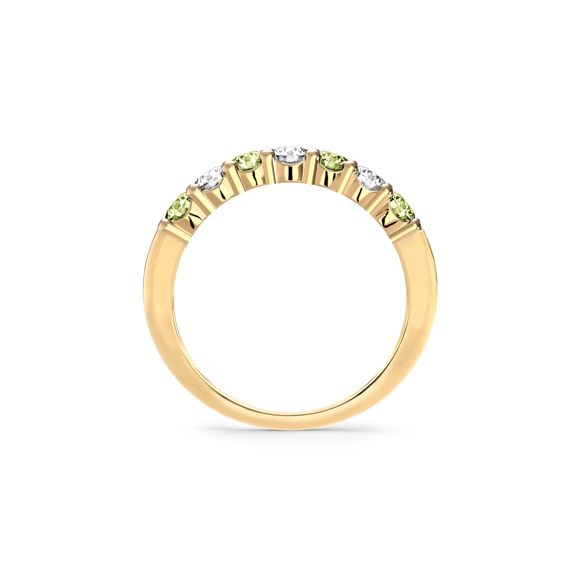 Rosecliff Luxe Diamond & Peridot Stackable Ring in 14k Gold (August) - Image 4