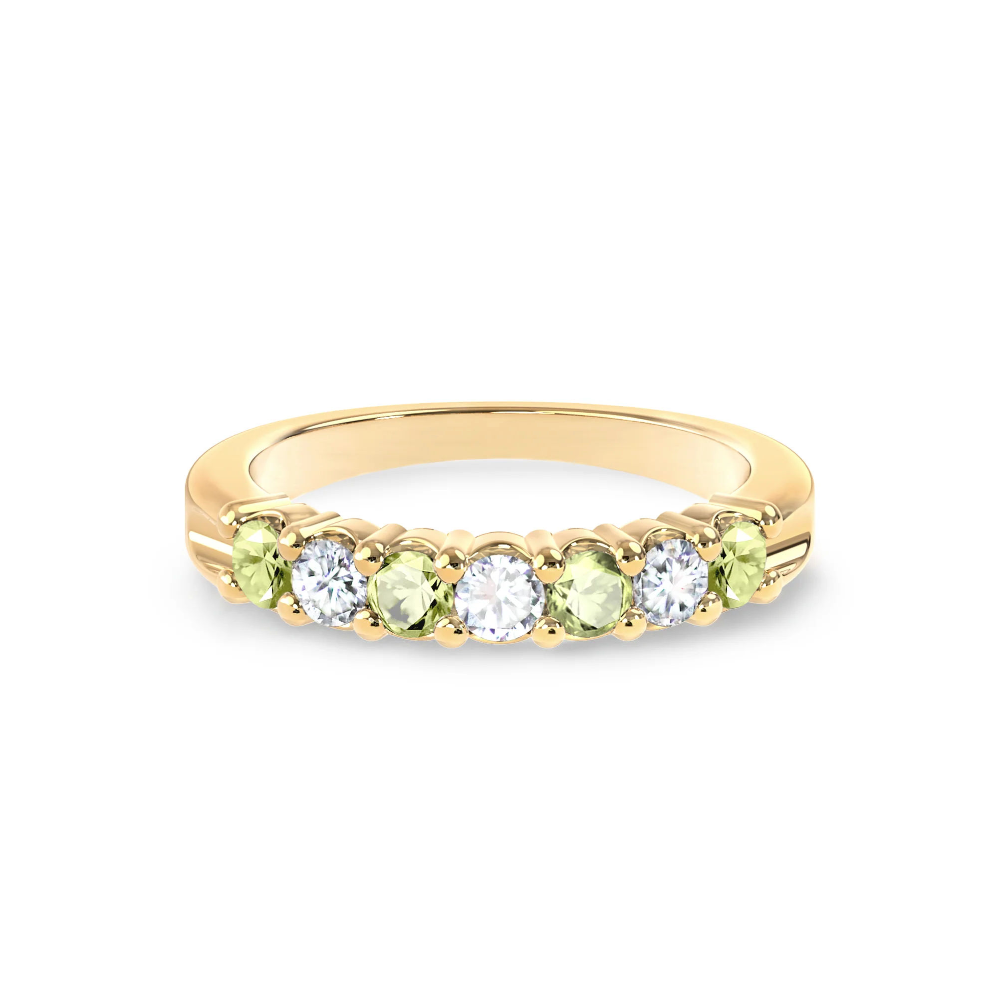 Rosecliff Luxe Diamond & Peridot Stackable Ring in 14k Gold (August) - Image 5