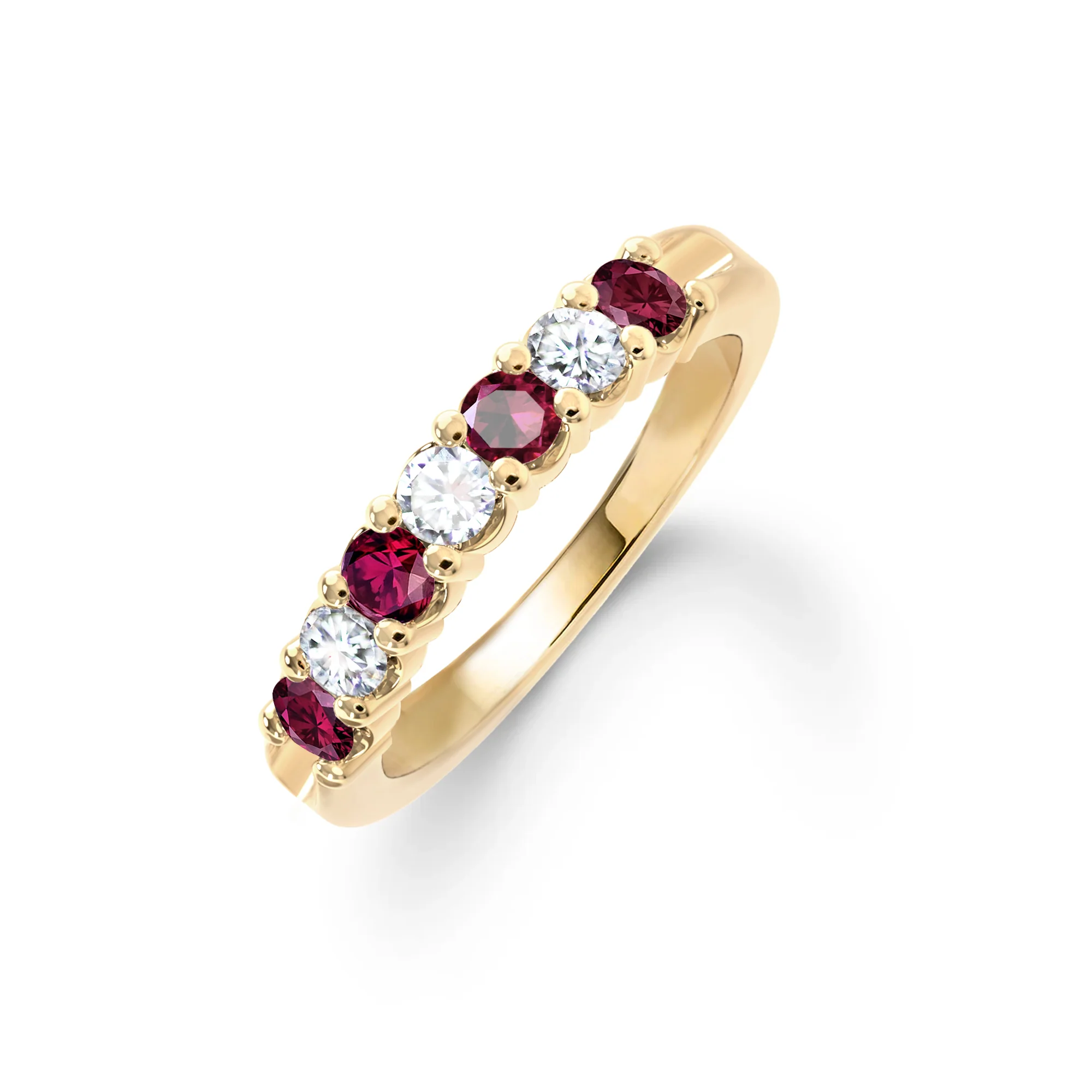 Rosecliff Luxe Diamond & Ruby Stackable Ring in 14k Gold (July)