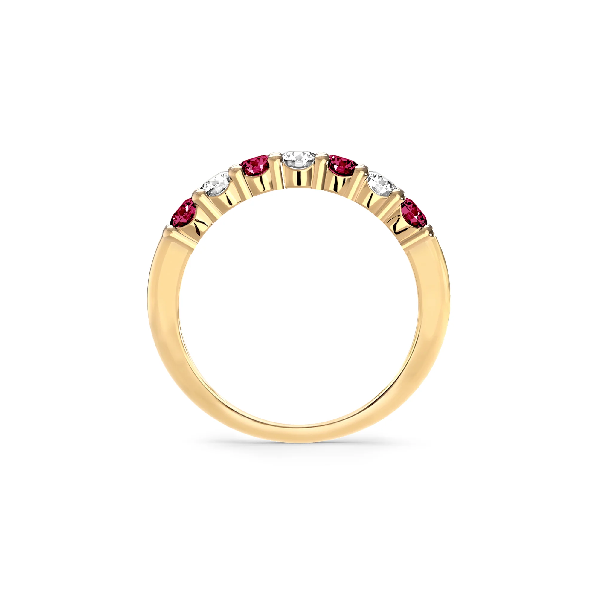 Rosecliff Luxe Diamond & Ruby Stackable Ring in 14k Gold (July) - Image 4