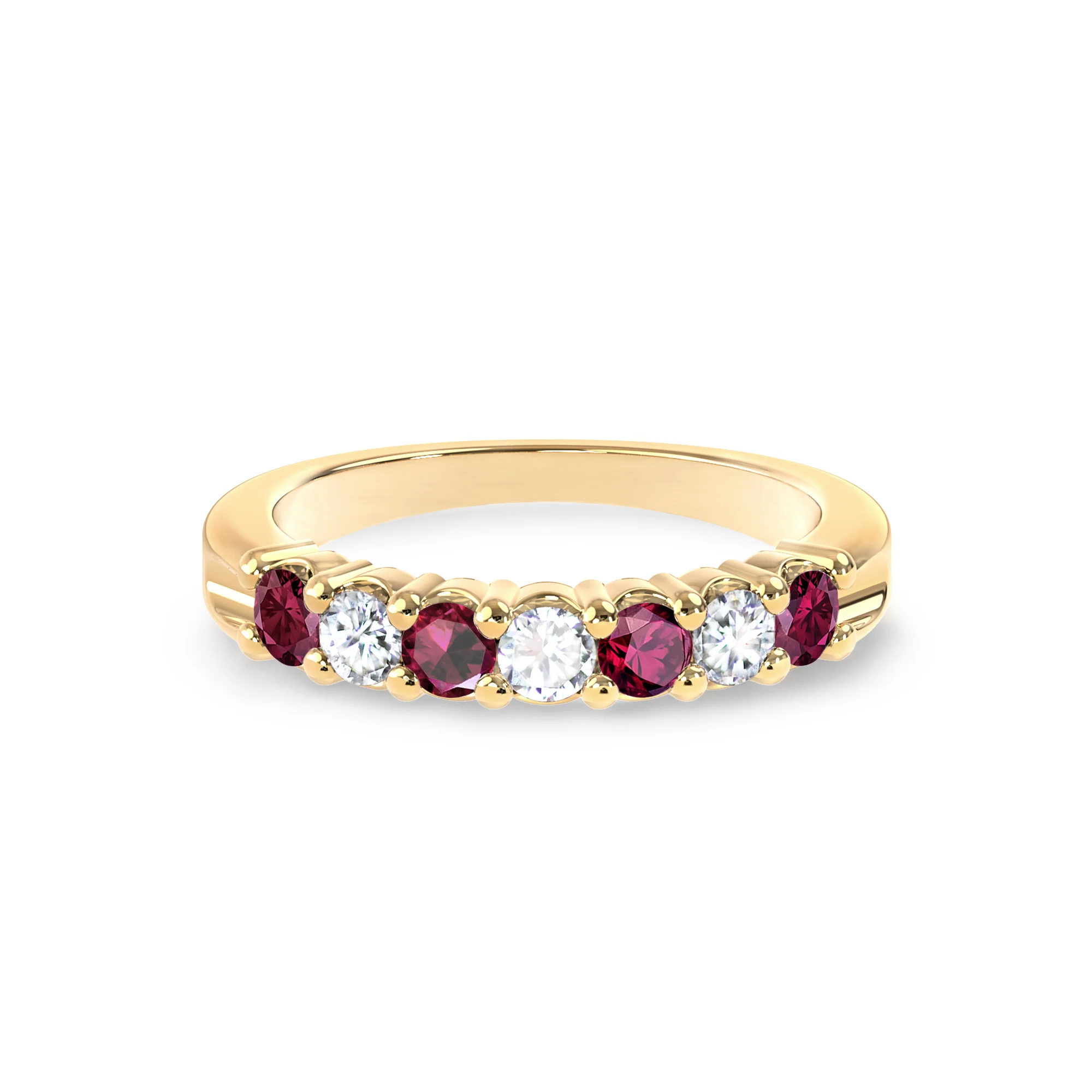 Rosecliff Luxe Diamond & Ruby Stackable Ring in 14k Gold (July) - Image 5