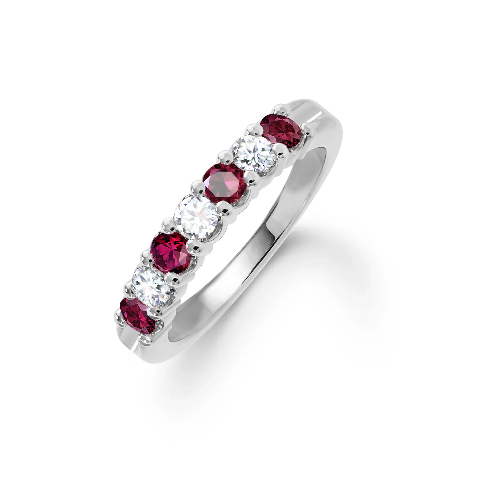 Rosecliff Luxe Diamond & Ruby Stackable Ring in 14k Gold (July) - Image 8