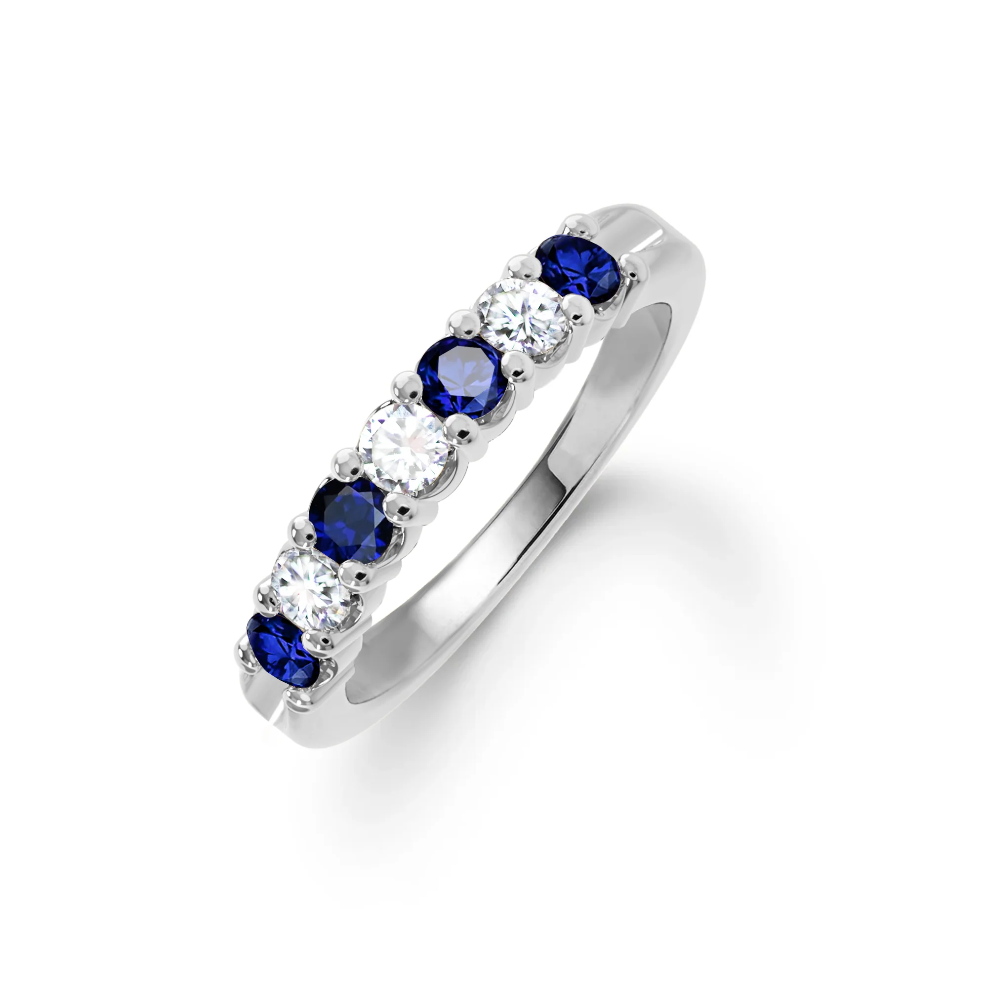 Rosecliff Luxe Diamond & Sapphire Stackable Ring in 14k Gold (September) - Image 7