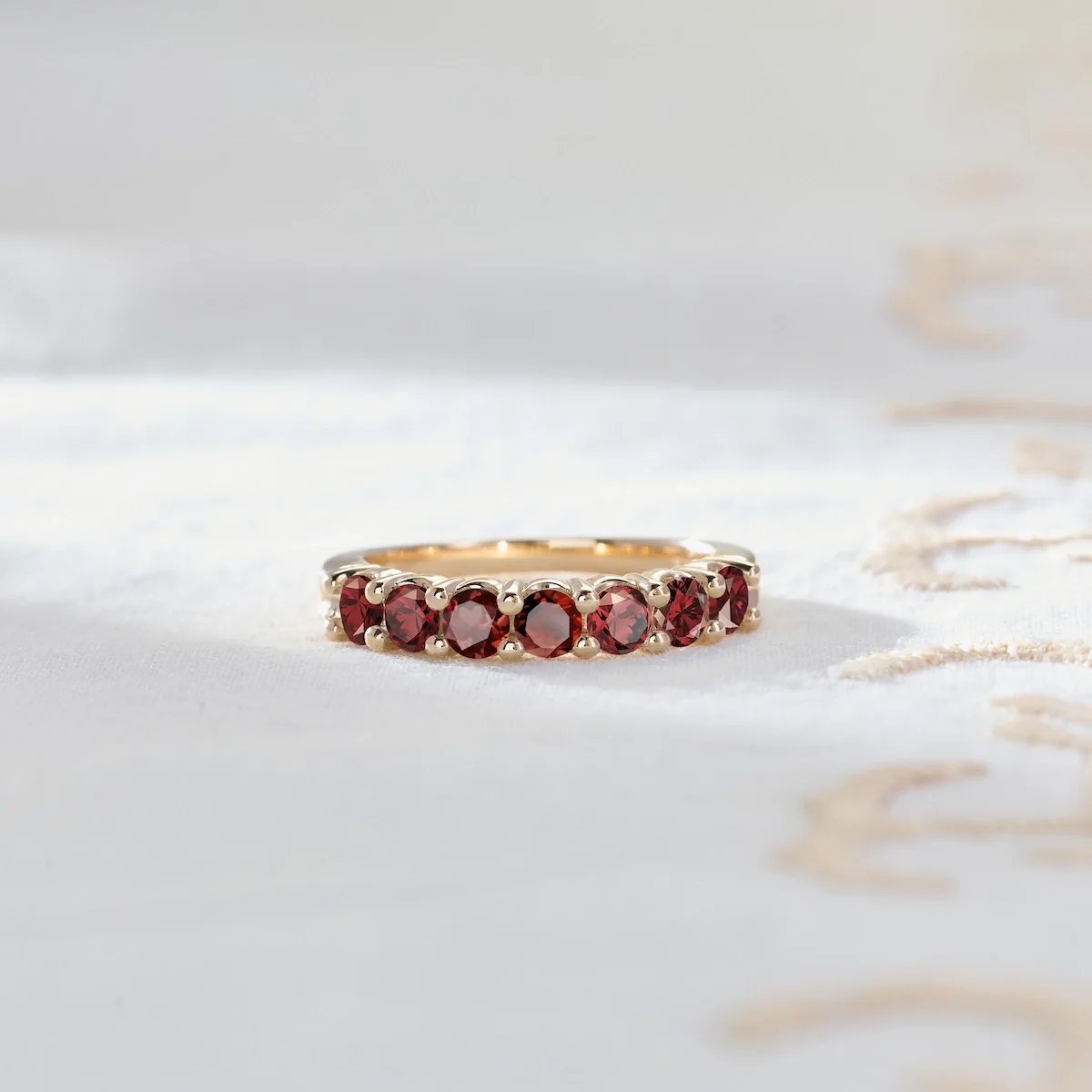 Rosecliff Luxe Garnet Stackable Ring in 14k Gold (January) - Image 6