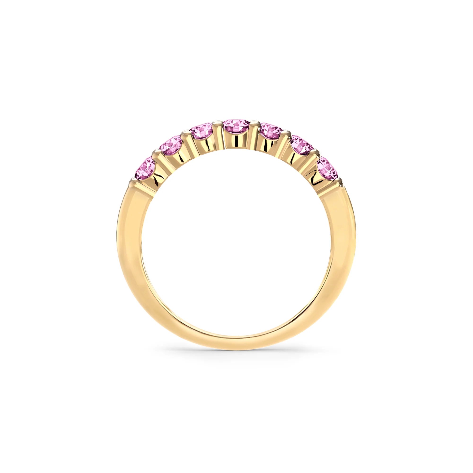 Rosecliff Luxe Pink Sapphire Stackable Ring in 14k Gold (October) - Image 4