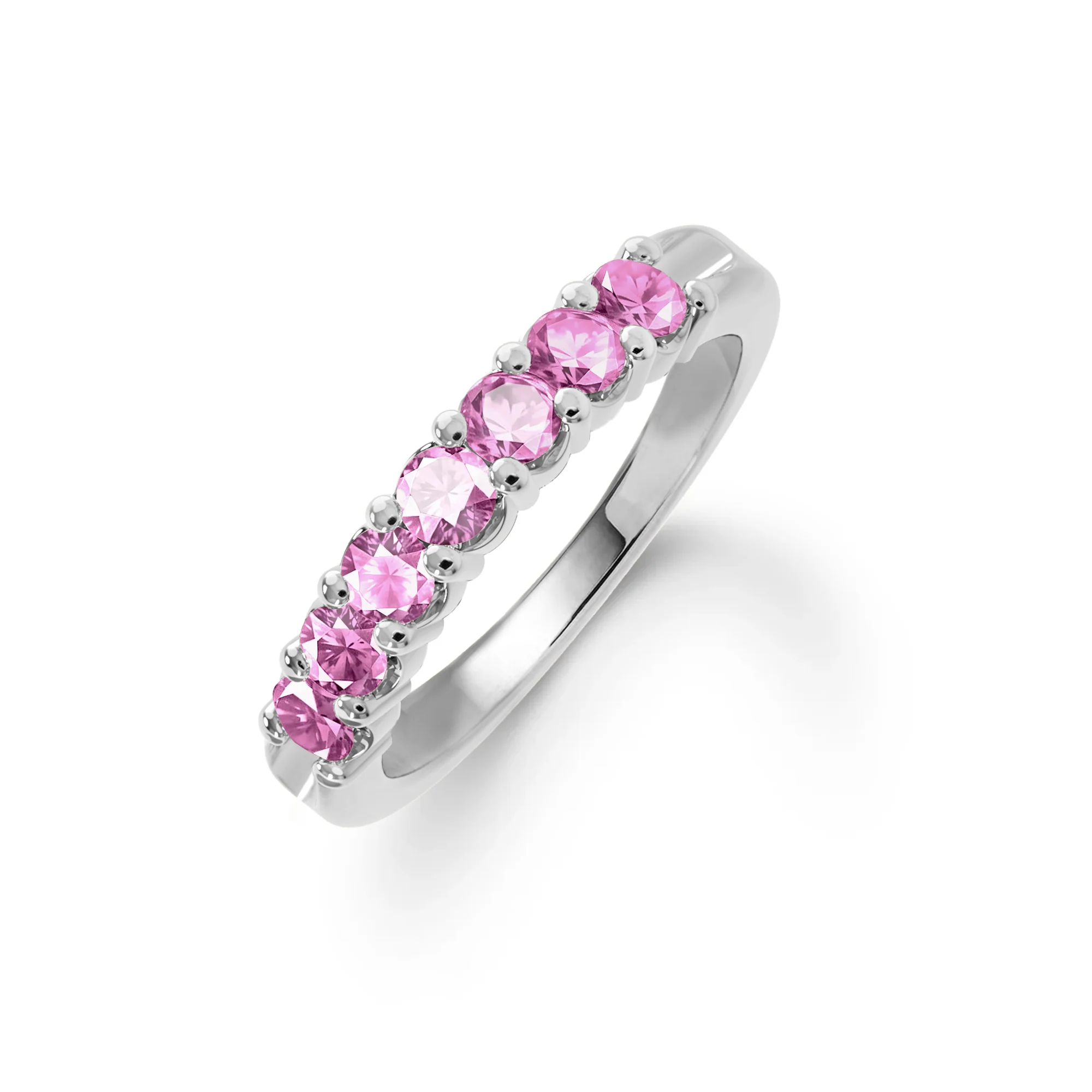Rosecliff Luxe Pink Sapphire Stackable Ring in 14k Gold (October) - Image 8
