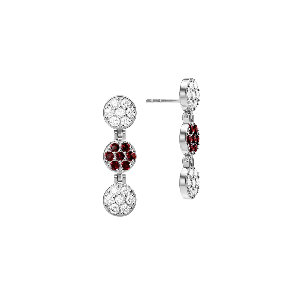 Rosecliff Diamond & Garnet Drop Earrings in 14k Gold (January) - Image 4