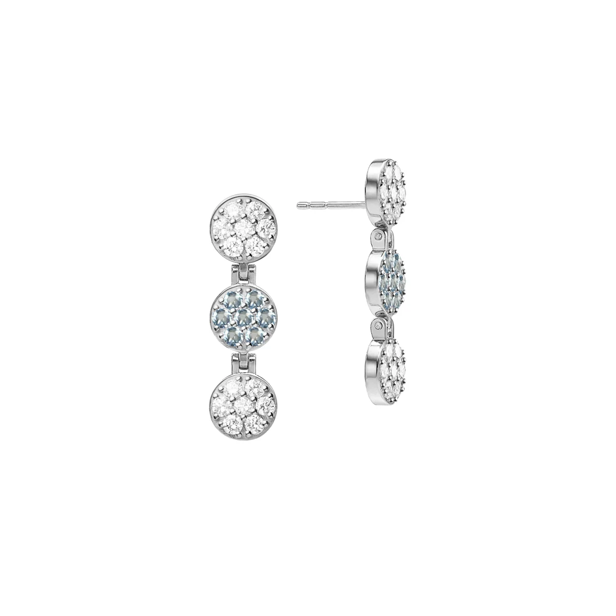 Rosecliff Diamond & Nantucket Blue Topaz Drop Earrings in 14k Gold (December) - Image 4