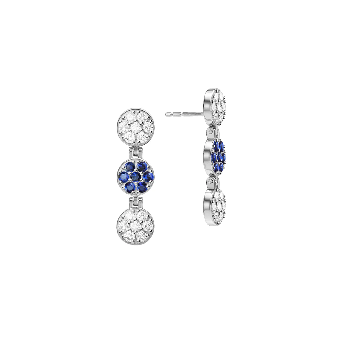 Rosecliff Diamond & Sapphire Drop Earrings in 14k Gold (September) - Image 4