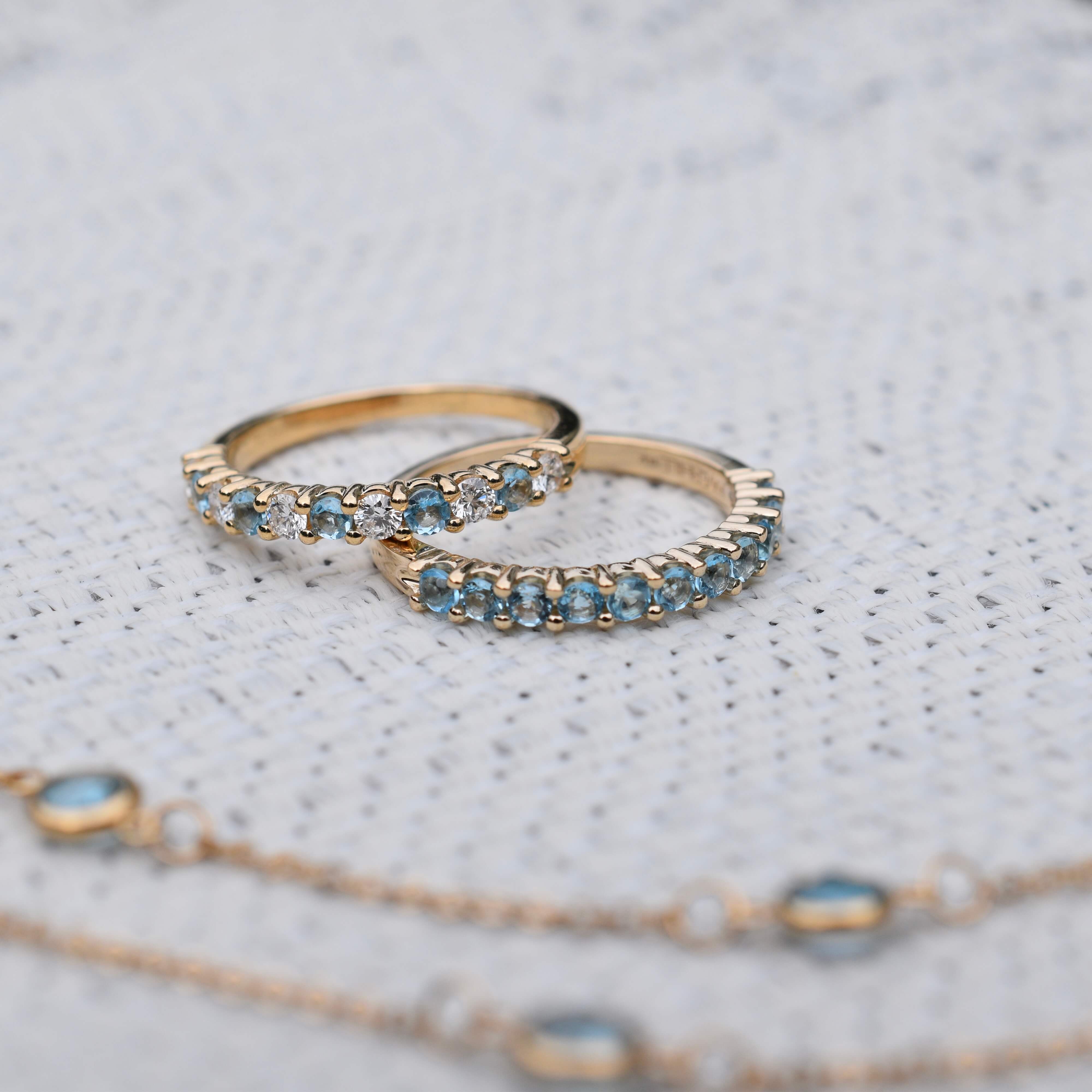 Rosecliff Nantucket Blue Topaz Stackable Ring in 14k Gold (December) - Image 8